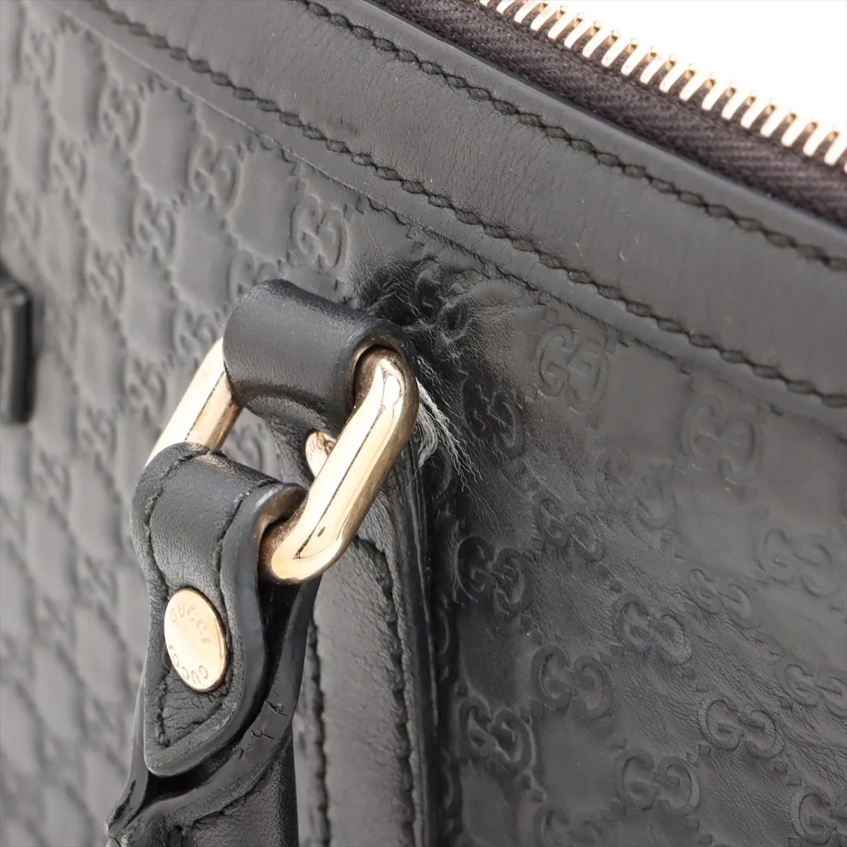 Micro Guccisima Leather 2WAY Handbag Black 449656 Outlet — view 14
