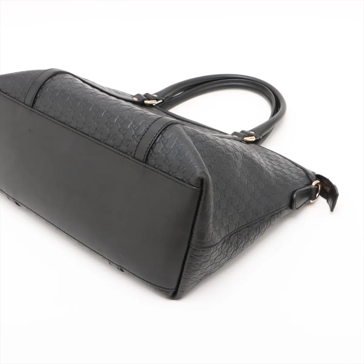 Micro Guccisima Leather 2WAY Handbag Black 449656 Outlet — view 3