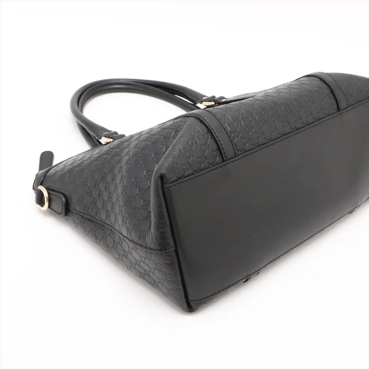 Micro Guccisima Leather 2WAY Handbag Black 449656 Outlet — view 4