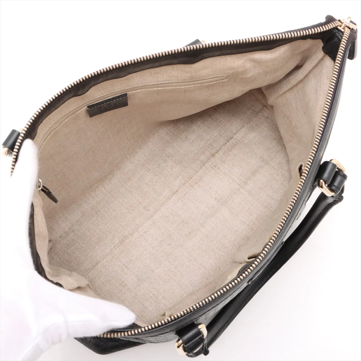 Micro Guccisima Leather 2WAY Handbag Black 449656 Outlet — view 8