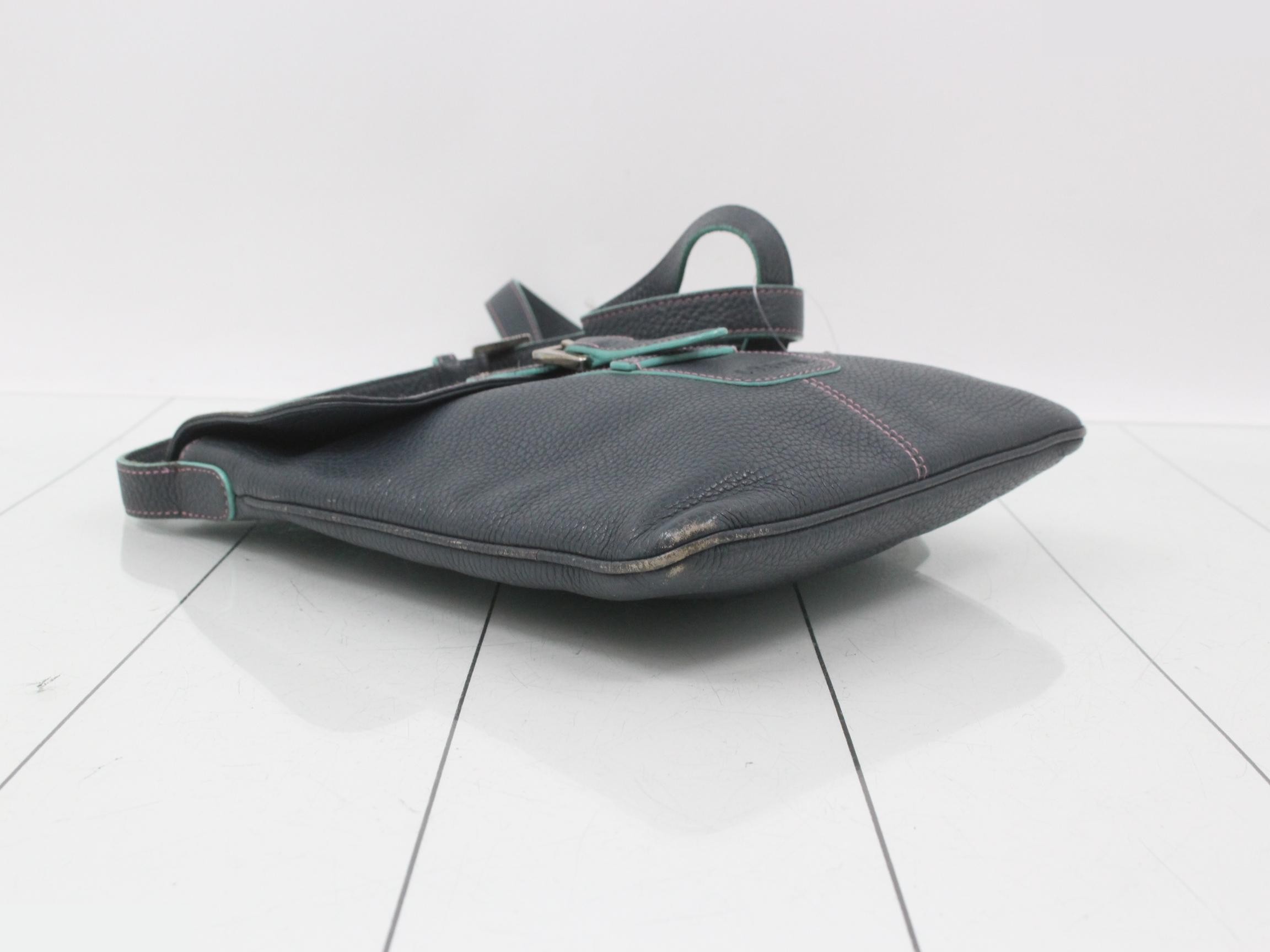 Shoulder bag, blue, leather — view 5
