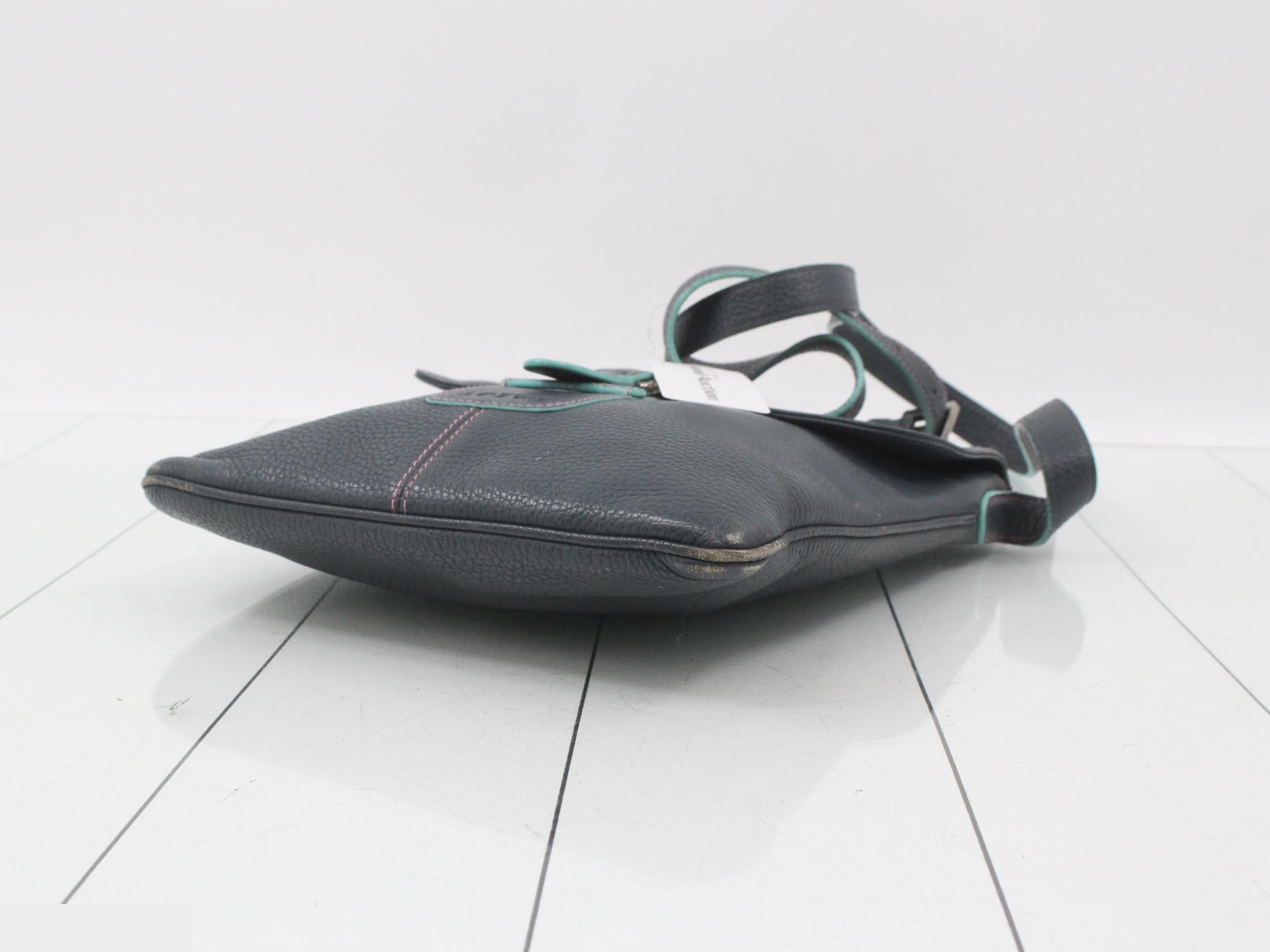Shoulder bag, blue, leather — view 6