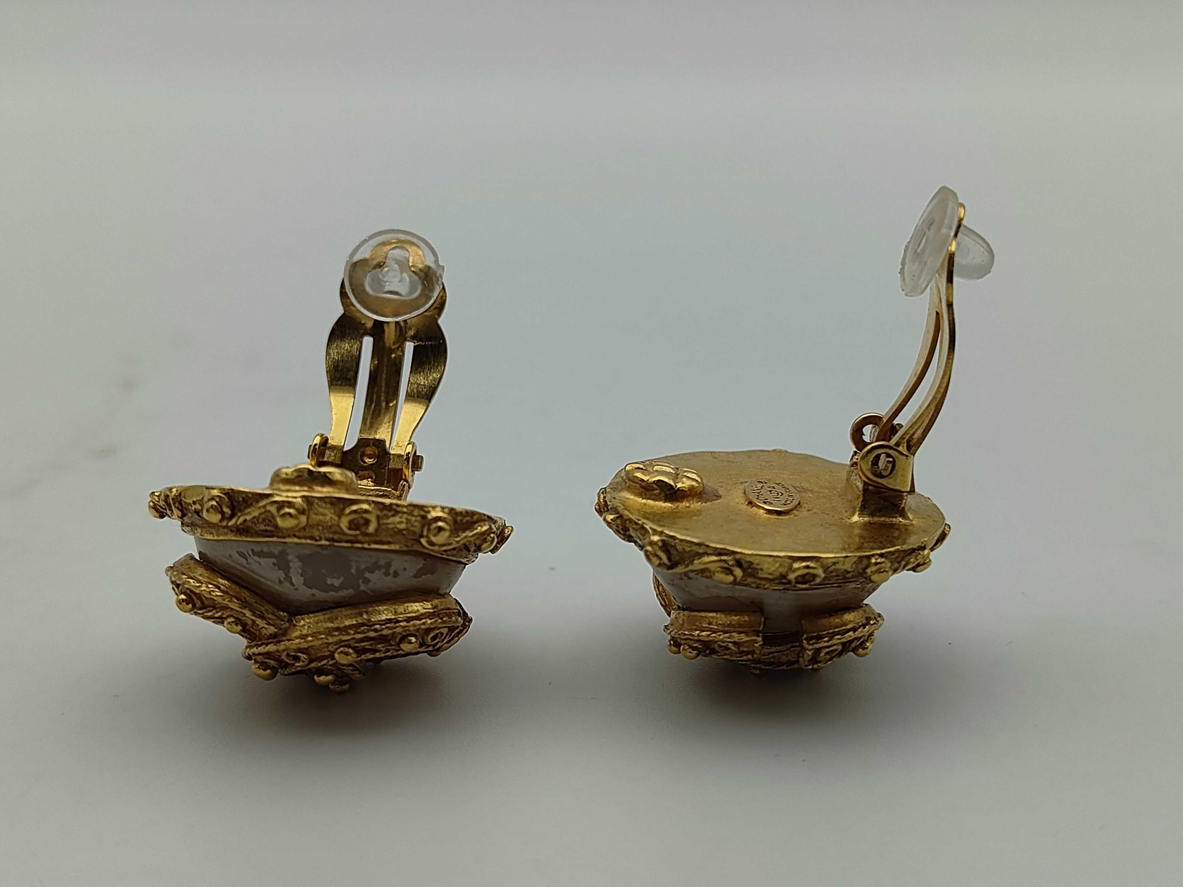 Coco Mark Gold Pearl Earrings — view 4
