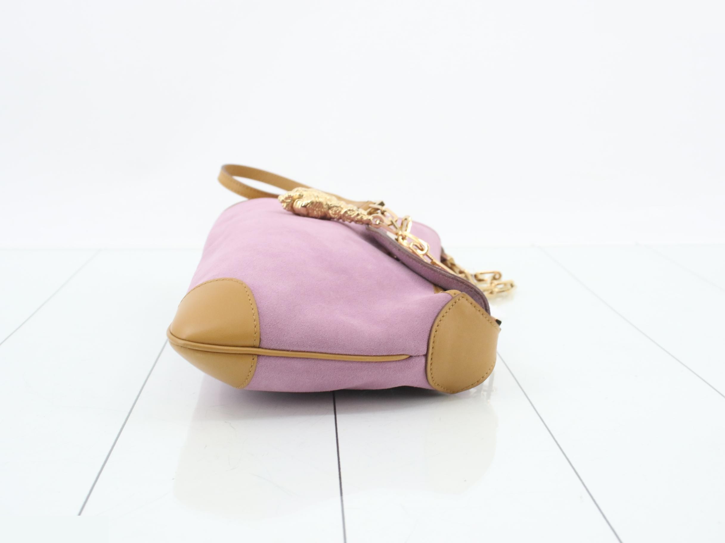 Tiger Head Suede Chain Shoulder Bag — view 3