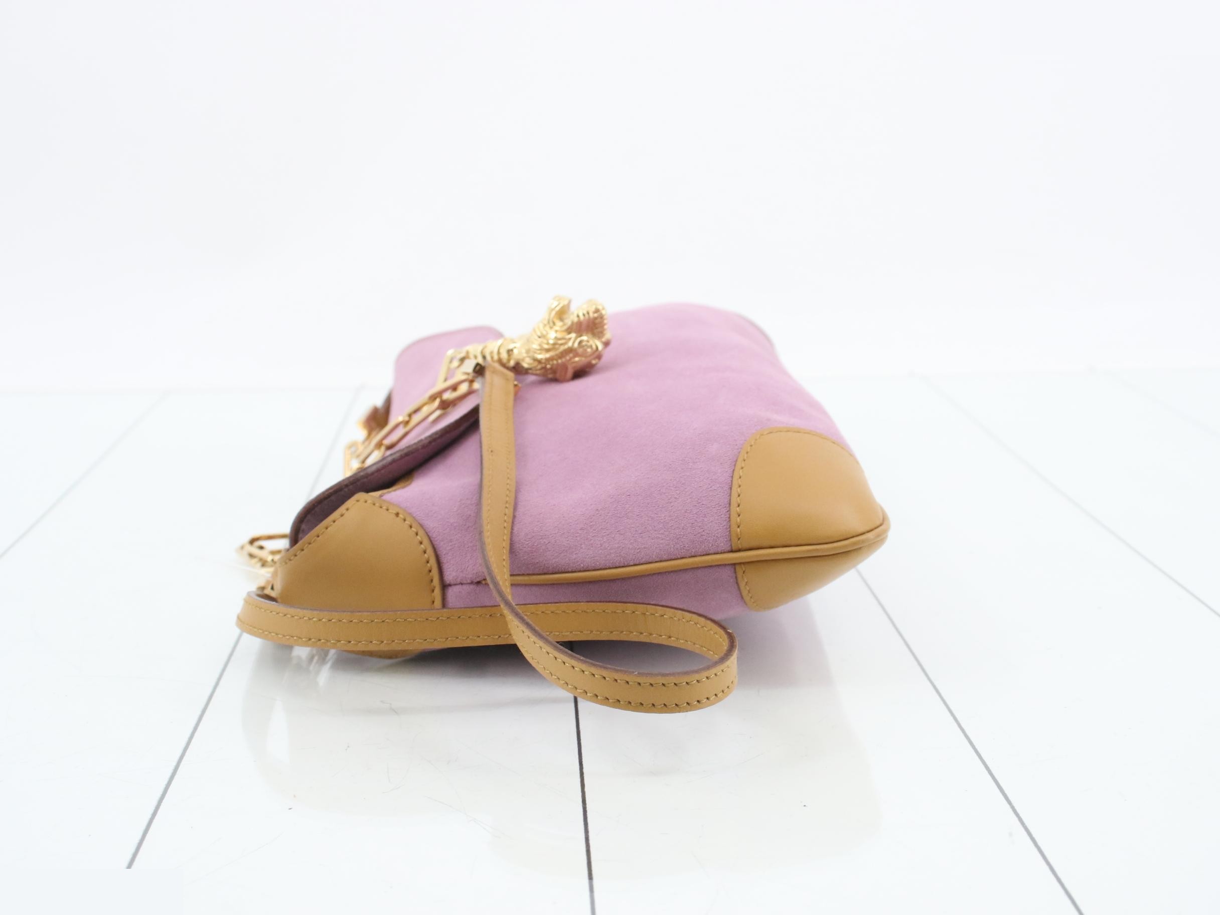 Tiger Head Suede Chain Shoulder Bag — view 4