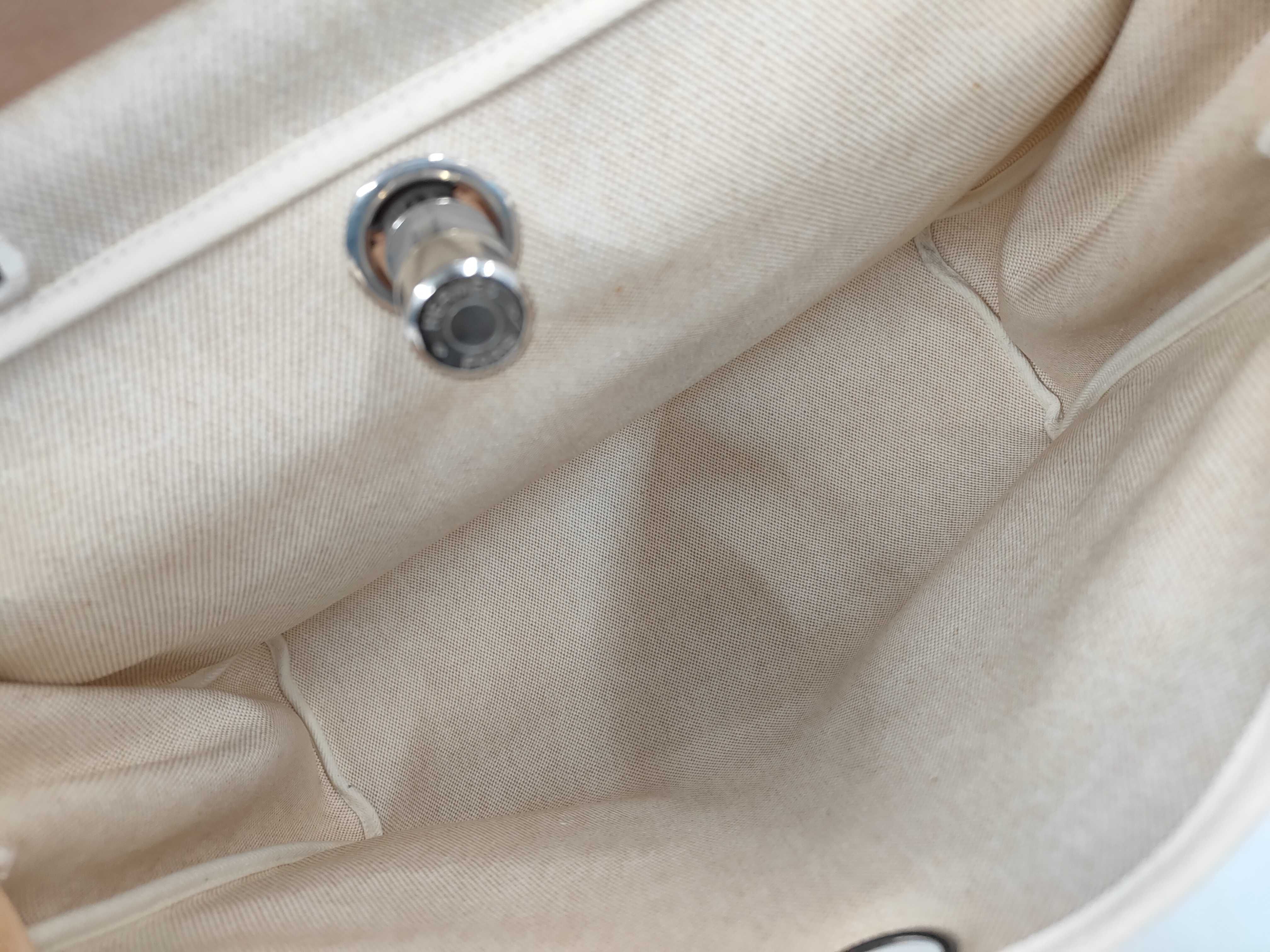 Herbag Ad MM Toile H x Vache Hunter Beige Silver Hardware B: 1998 Shoulder Bag — view 11