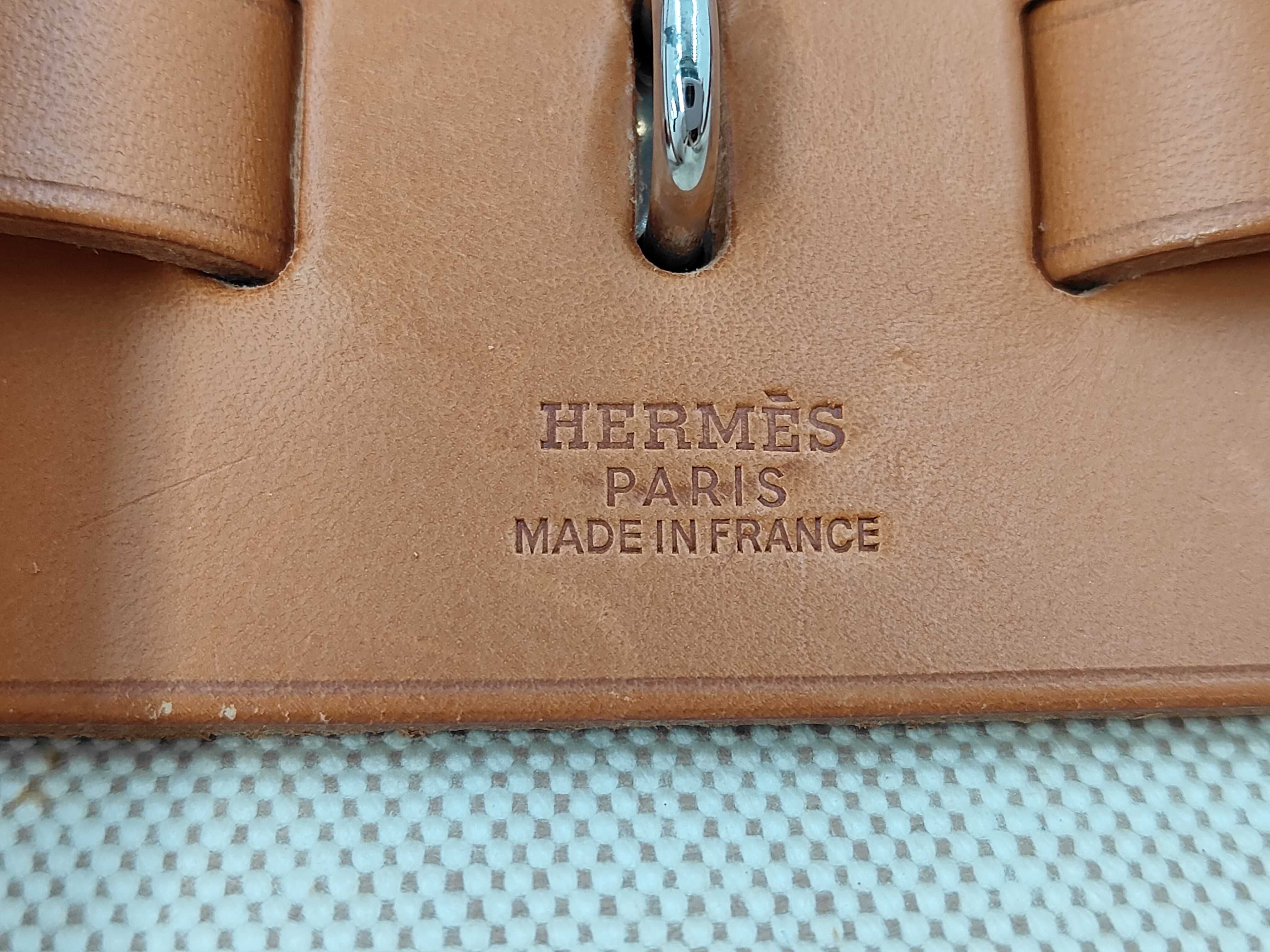 Herbag Ad MM Toile H x Vache Hunter Beige Silver Hardware B: 1998 Shoulder Bag — view 12