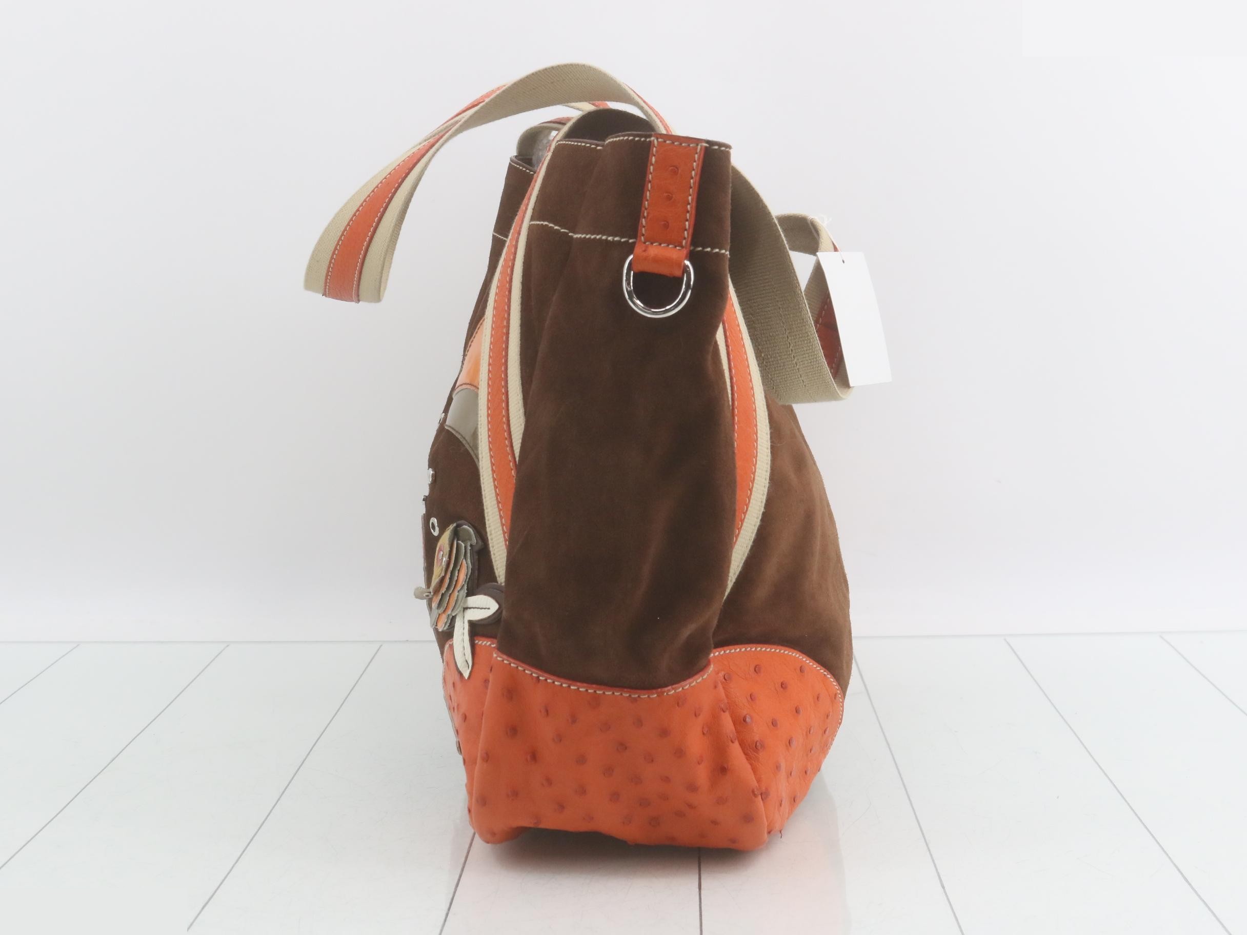 Suede tote bag with marine life motif — view 3