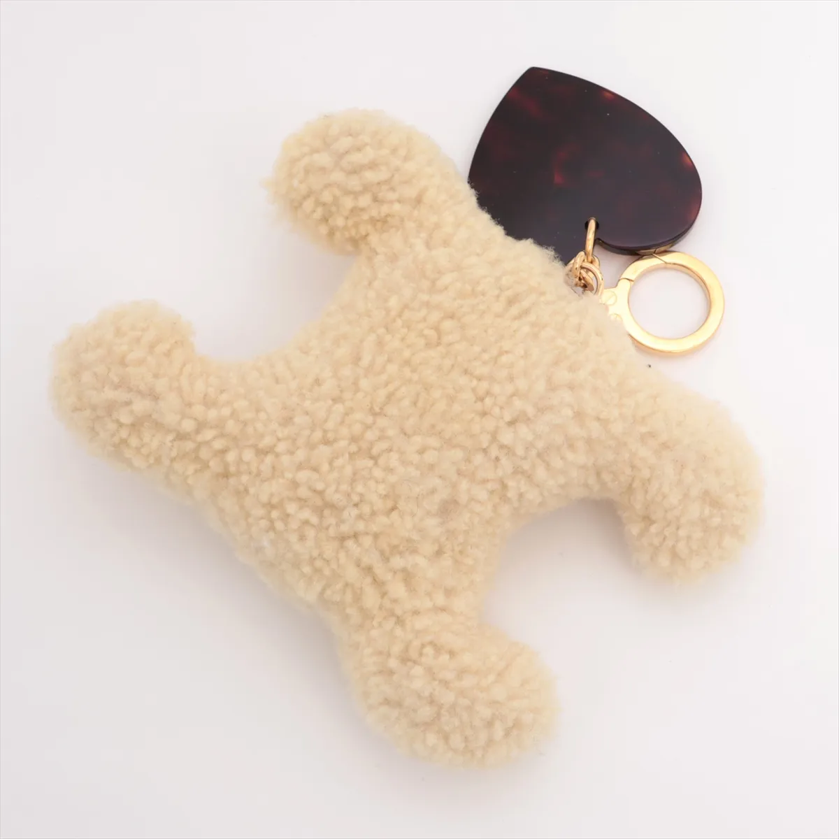 Triomphe Pom Charm, Shearling x Leather, Beige x Brown. Shows signs of wear: — view 2