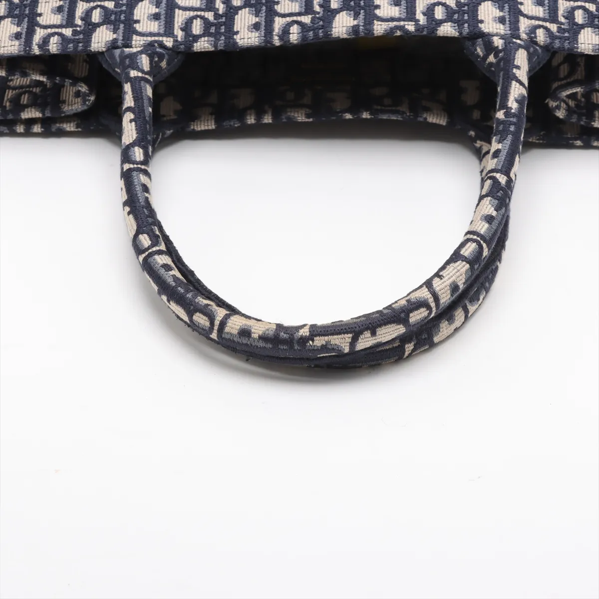 Oblique Book Tote Medium Canvas Tote Bag Navy with Name — view 5