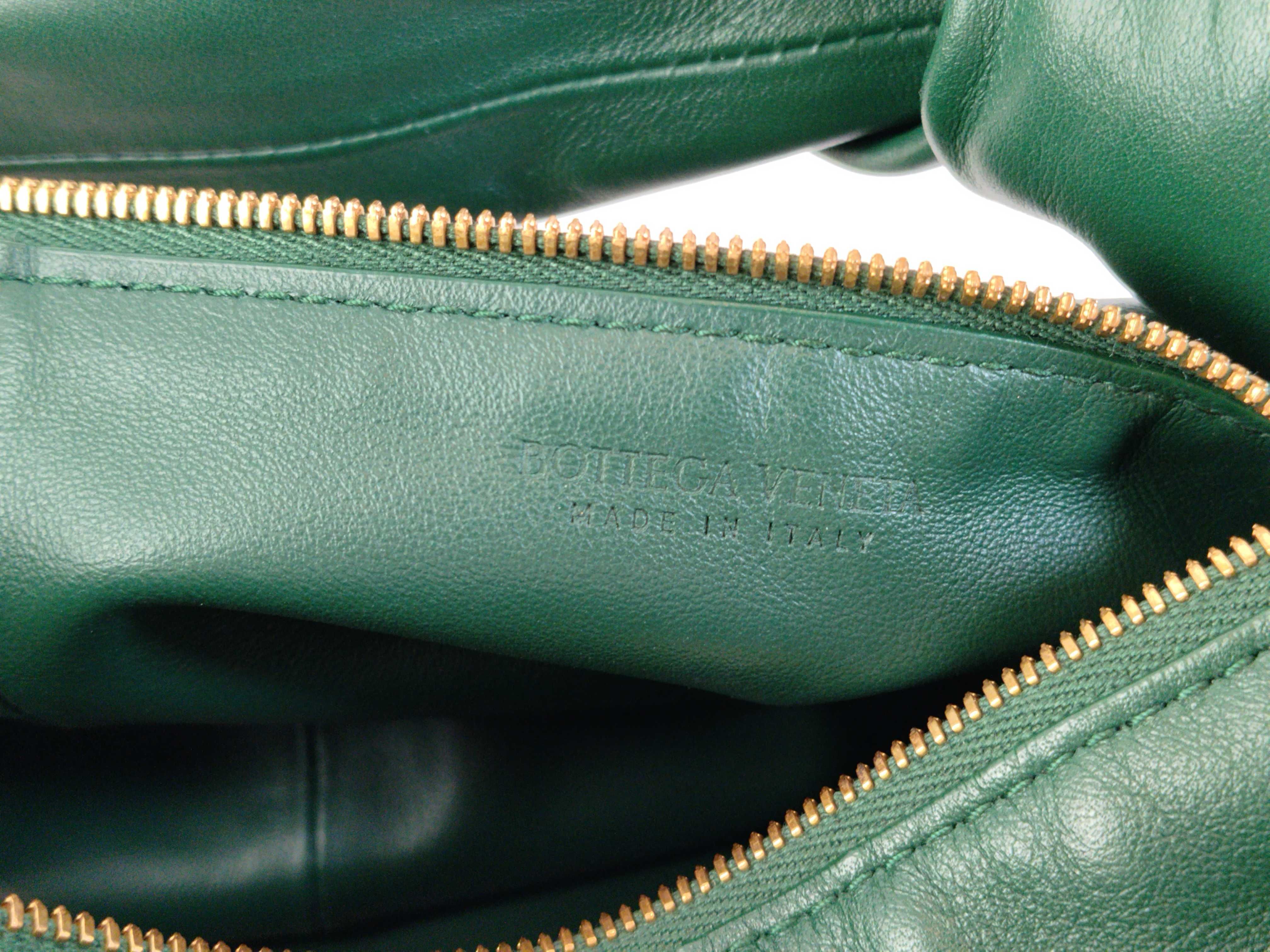 Double Knot Leather Handbag, Green — view 11