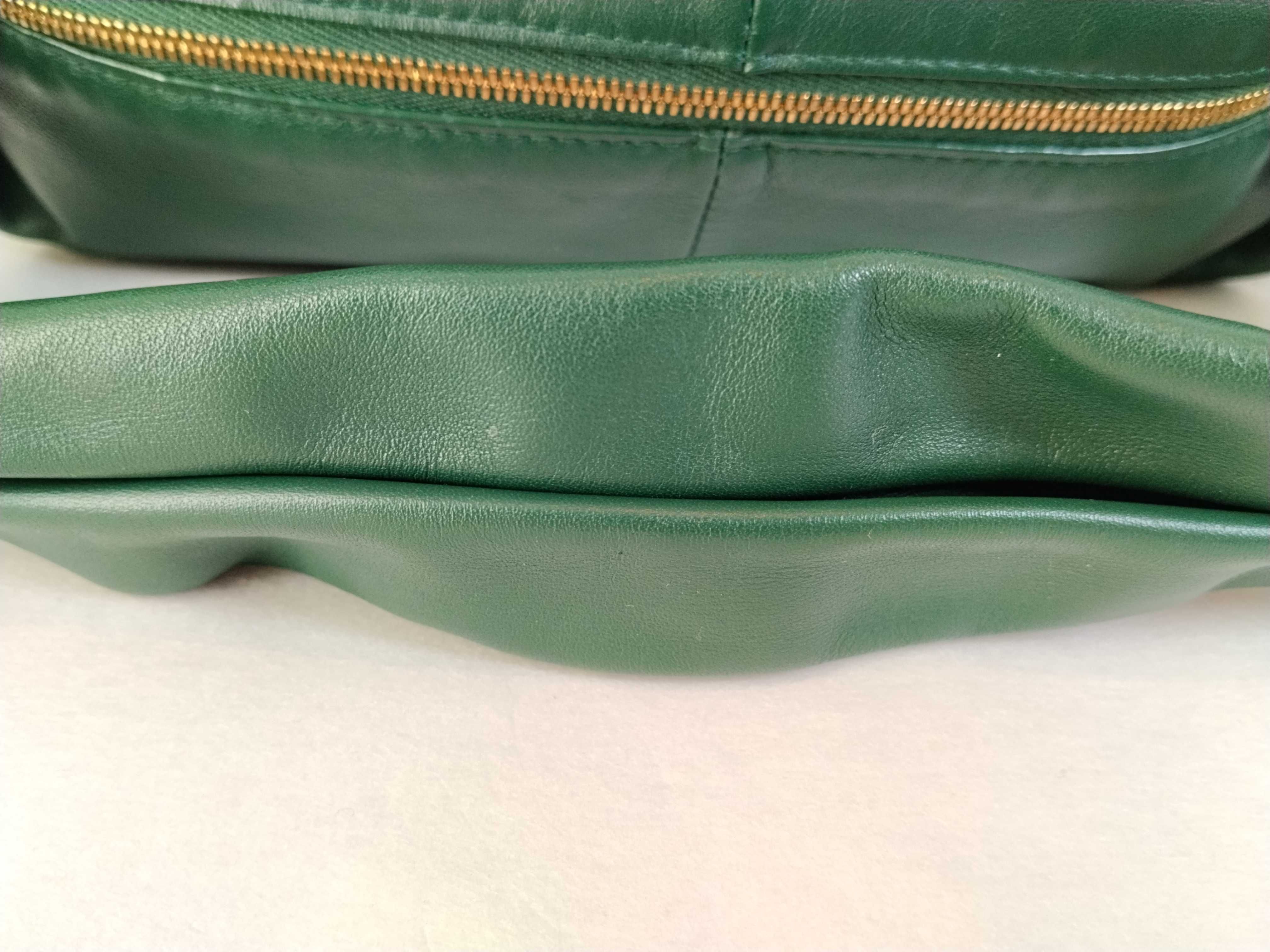 Double Knot Leather Handbag, Green — view 4