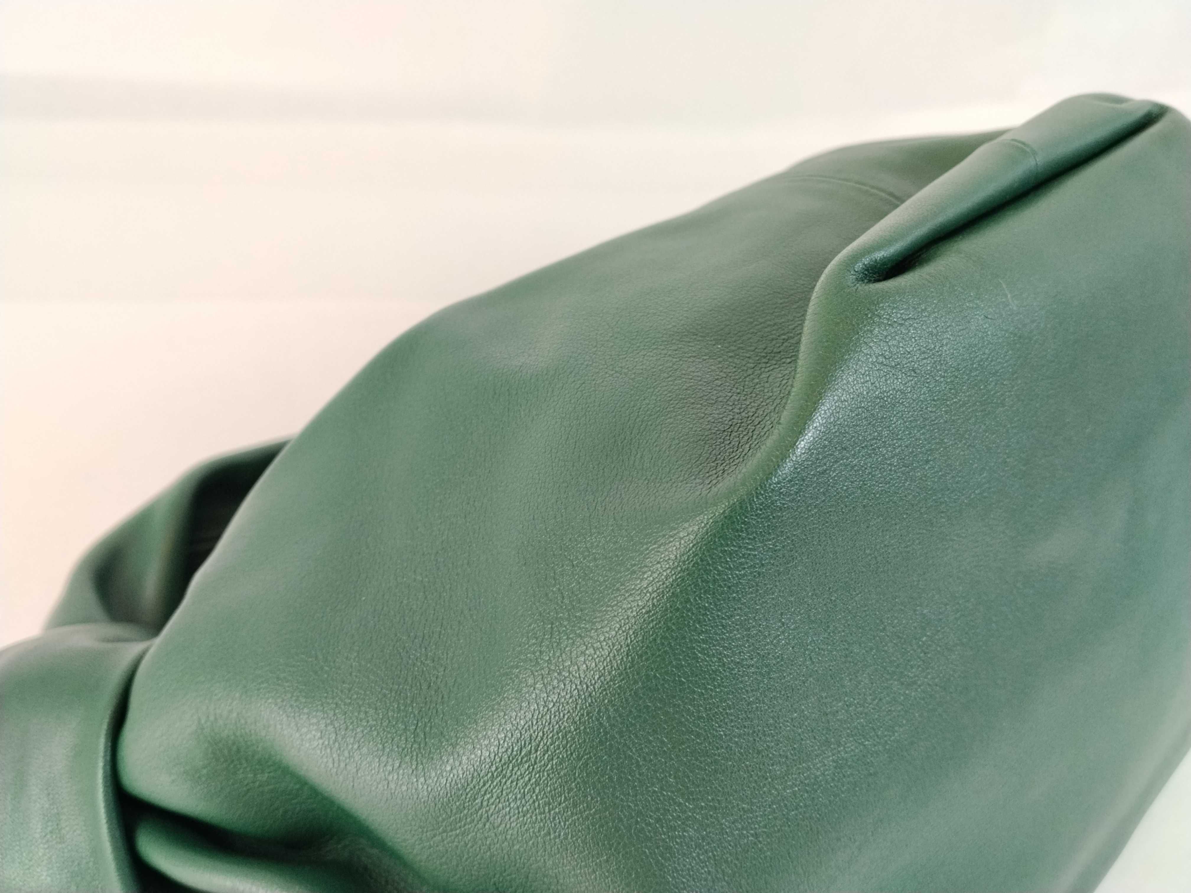 Double Knot Leather Handbag, Green — view 6