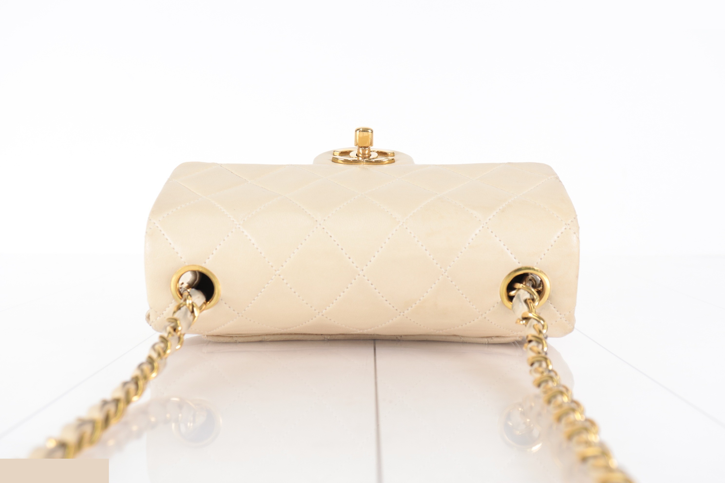 Mini Mat Lamb Chain Shoulder Bag, Beige, Unit No. 2 — view 5