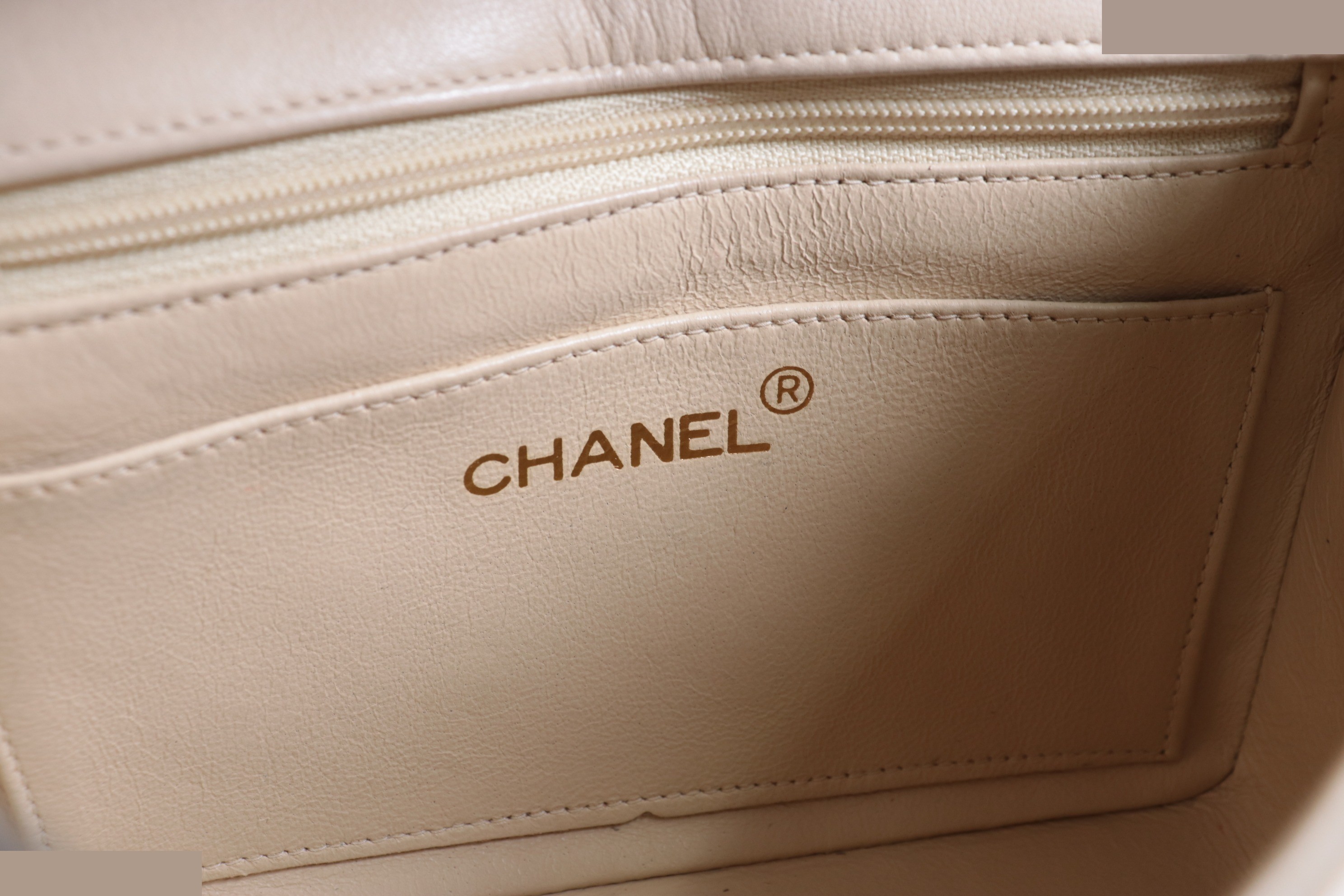 Mini Mat Lamb Chain Shoulder Bag, Beige, Unit No. 2 — view 7