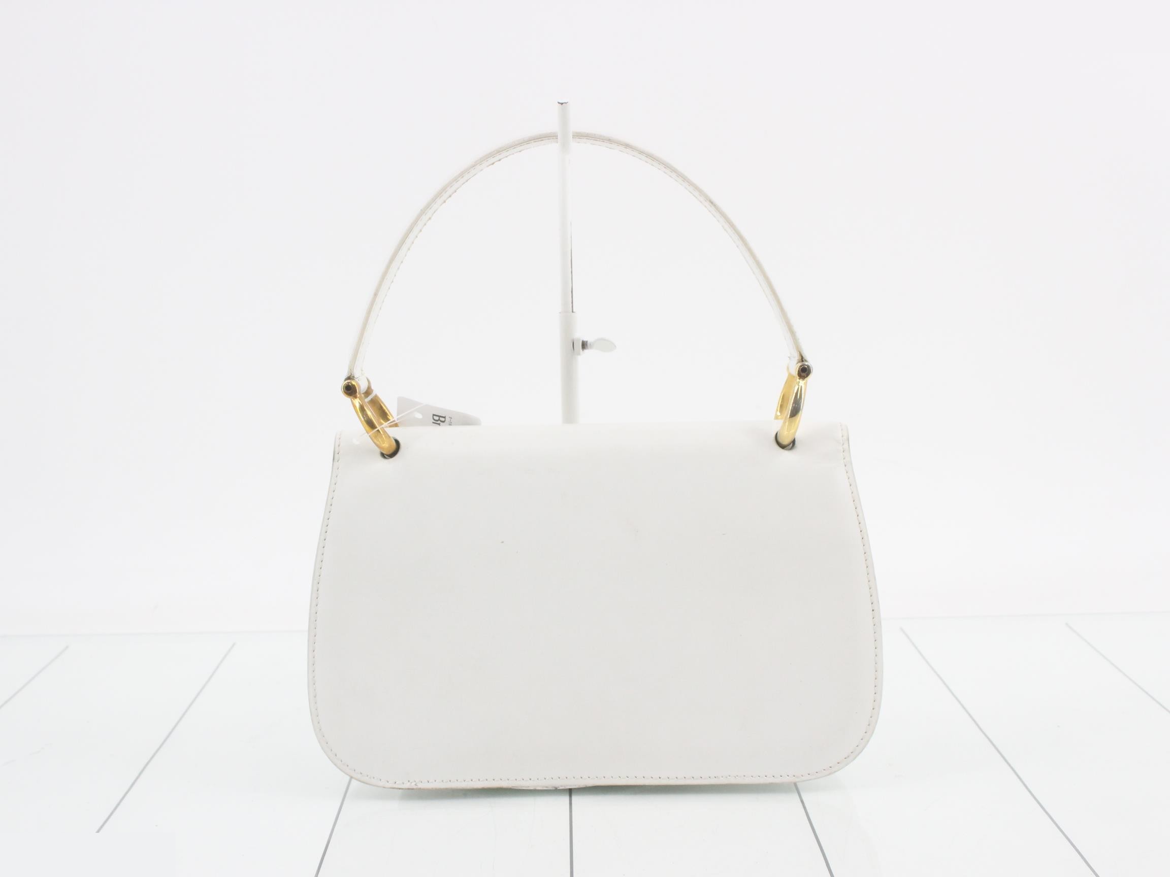 Leather Gancini hardware one shoulder bag white — view 2