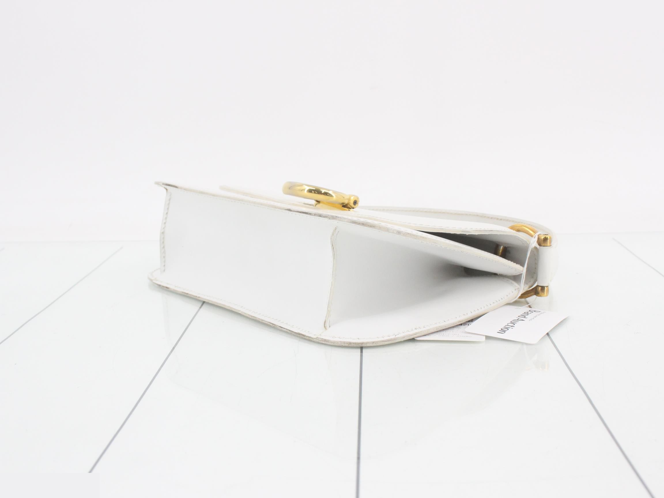 Leather Gancini hardware one shoulder bag white — view 6