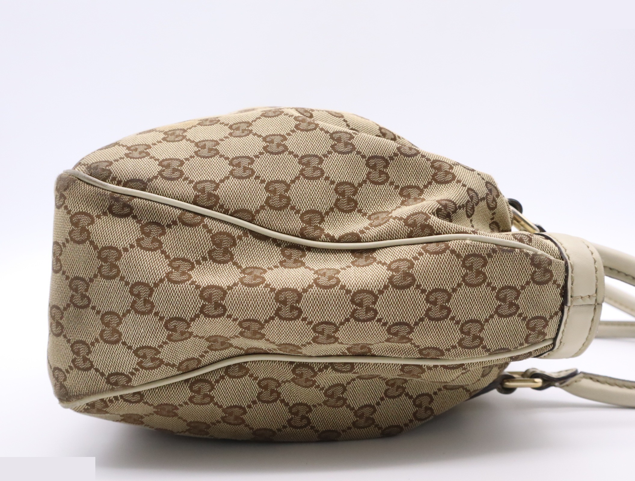 Canvas x Leather GG Canvas Sukey Tote Bag Beige Gold Hardware — view 5