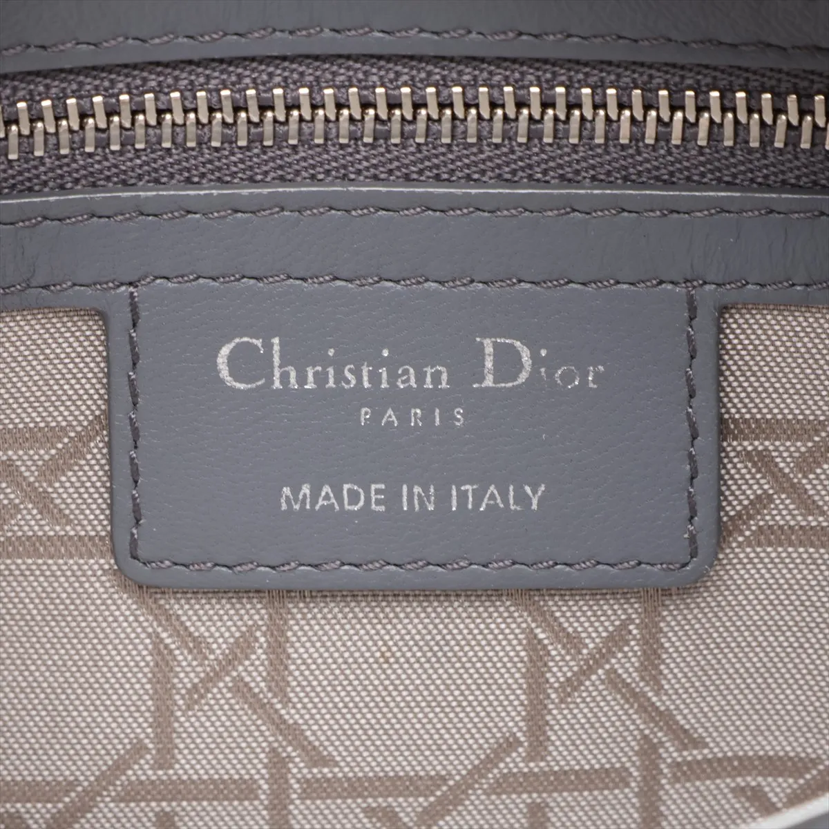 Cannage Lady Dior Leather 2-Way Handbag, Gray — view 10