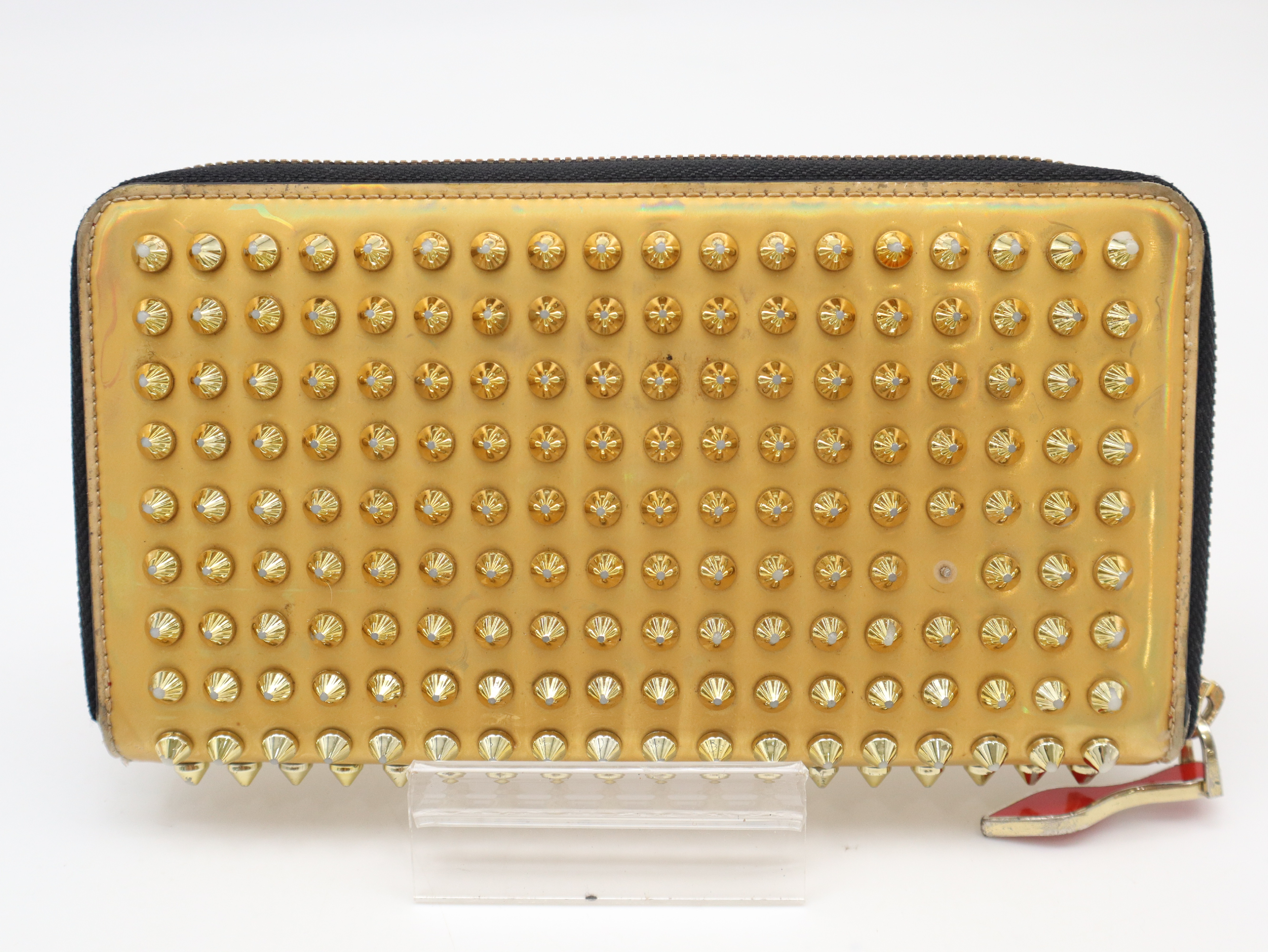 Panettone wallet with studs, gold finish. — view 2