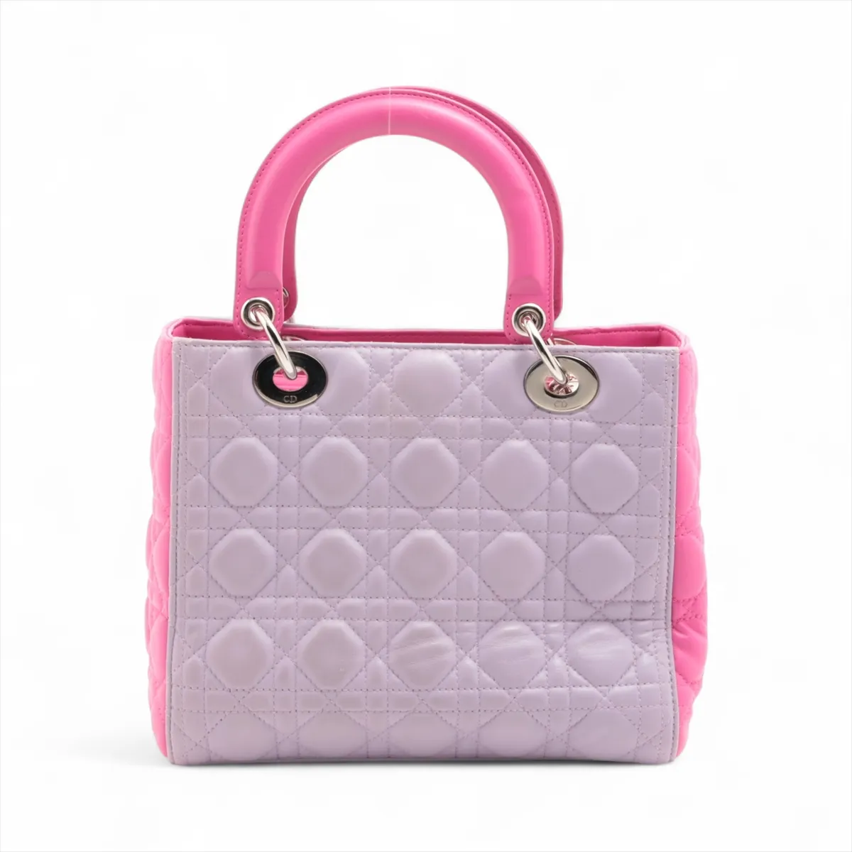 Cannage Lady Dior Leather 2WAY Handbag Purple x Pink — view 2