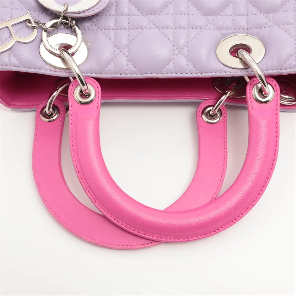 Cannage Lady Dior Leather 2WAY Handbag Purple x Pink — view 5