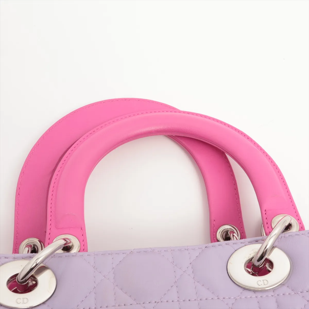 Cannage Lady Dior Leather 2WAY Handbag Purple x Pink — view 6
