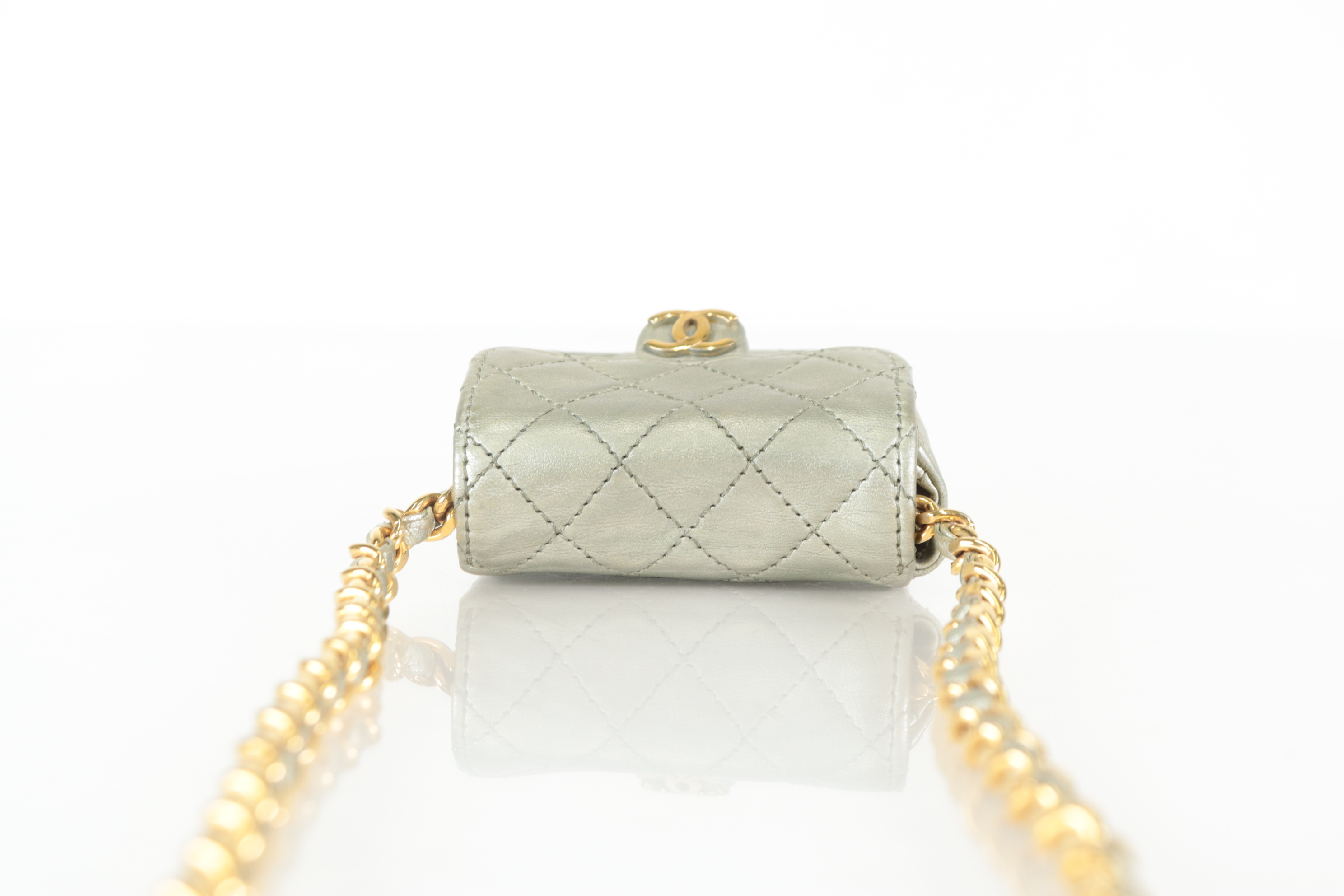 Mini Matelassé Lambskin Chain Shoulder Bag, Bronze, Series 1 — view 6