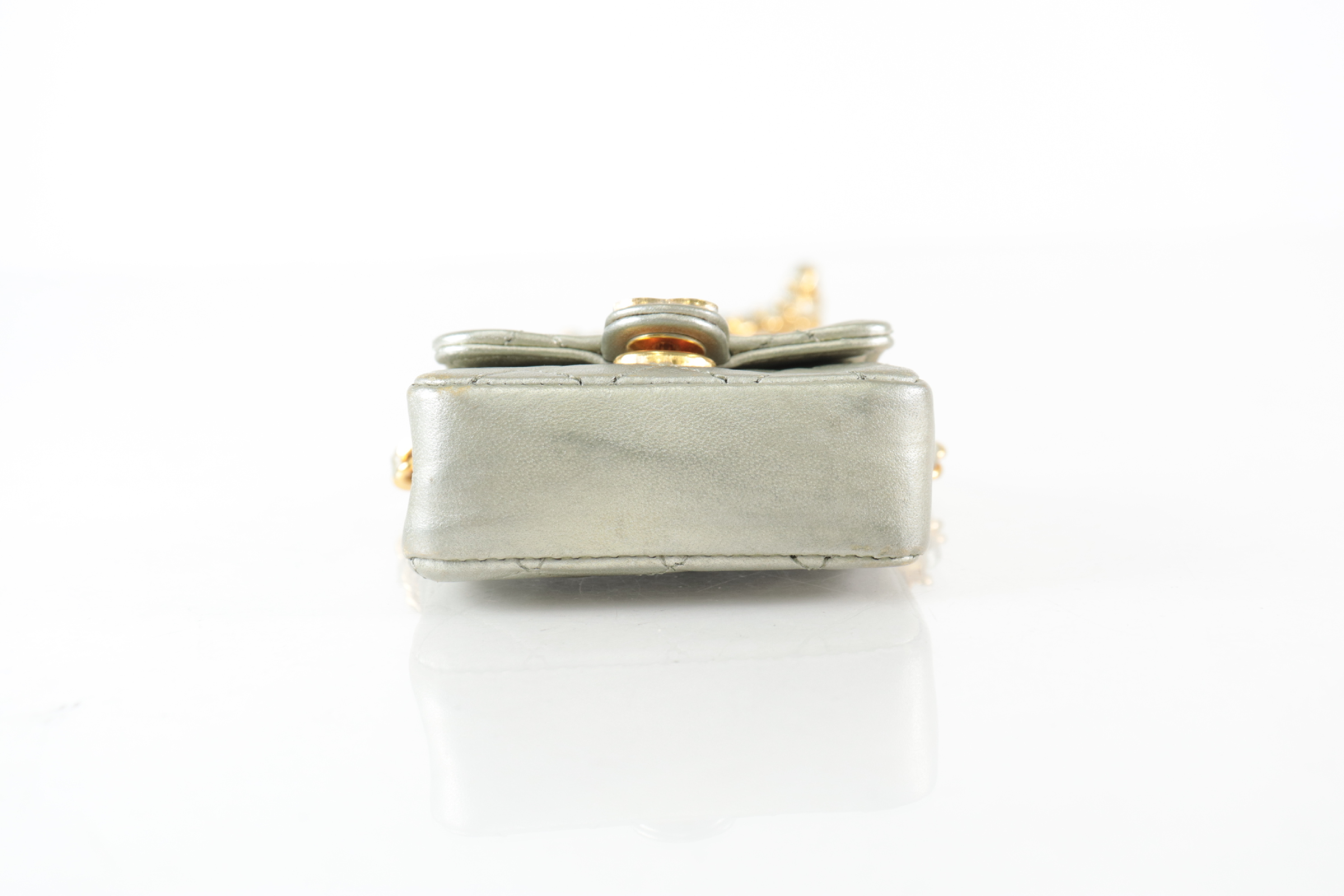 Mini Matelassé Lambskin Chain Shoulder Bag, Bronze, Series 1 — view 7
