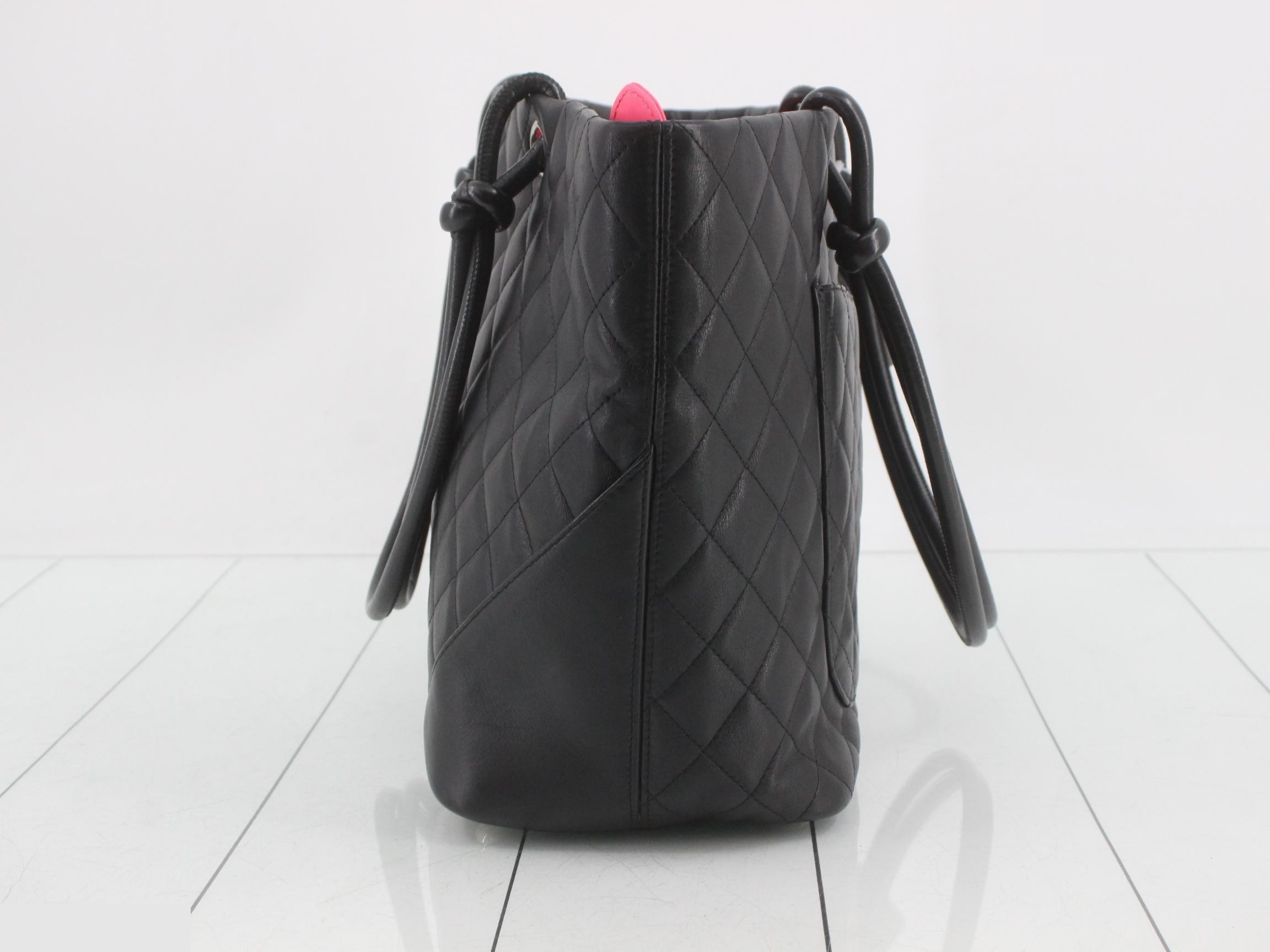 Large Coco Mark Matelassé Handbag, Black — view 3