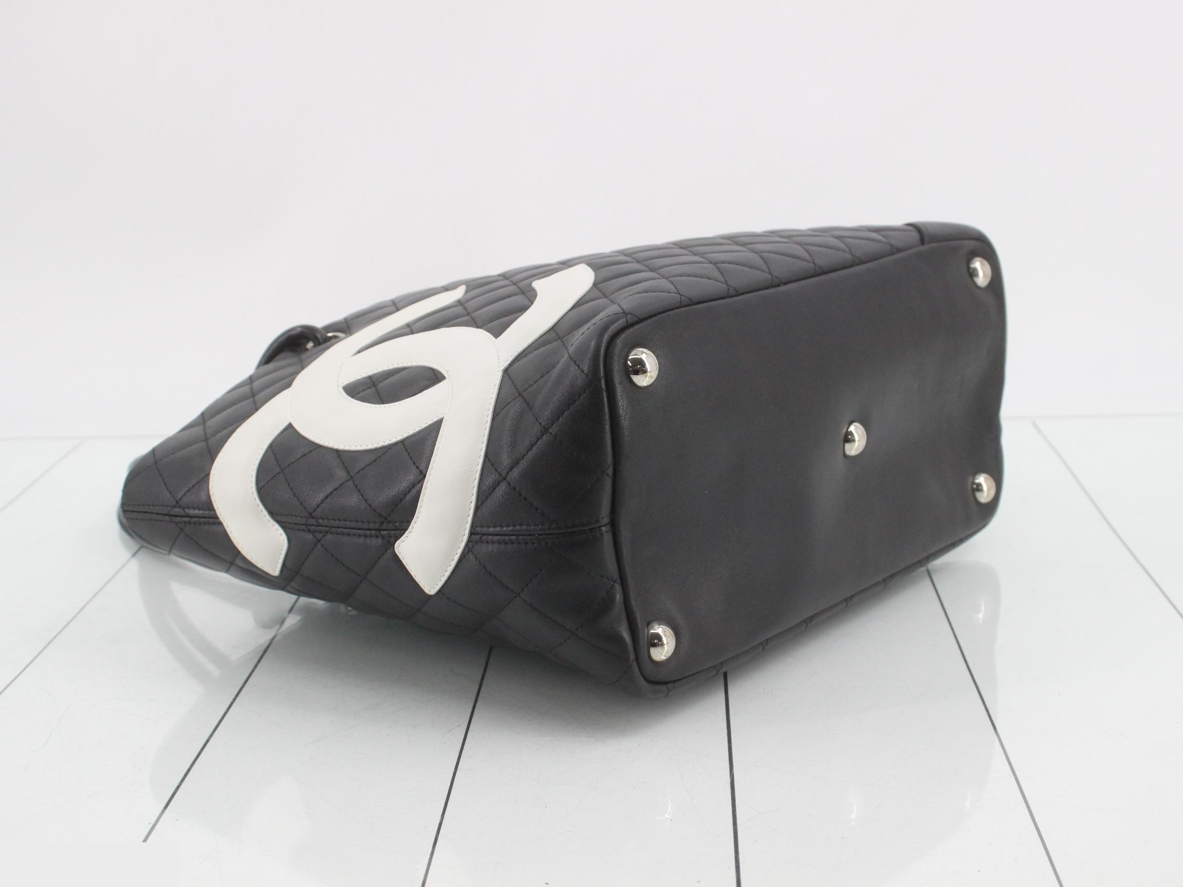 Large Coco Mark Matelassé Handbag, Black — view 5