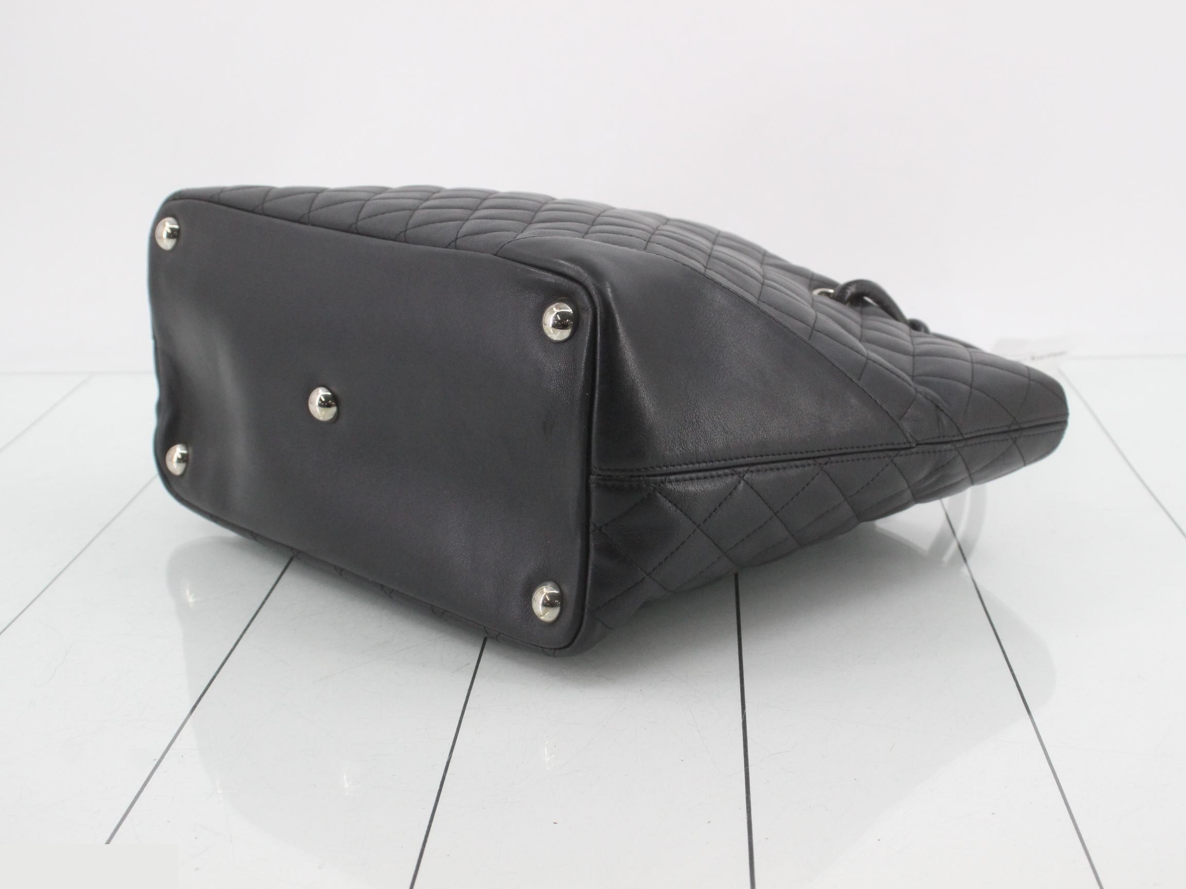 Large Coco Mark Matelassé Handbag, Black — view 6
