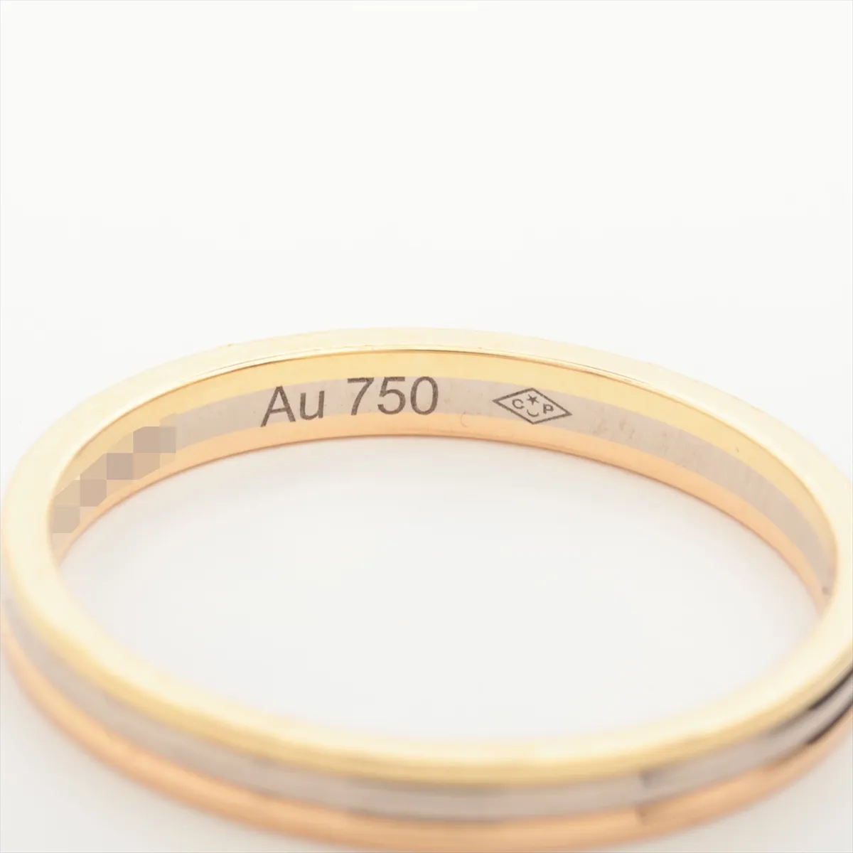 Vendôme Louis Cartier Three-Color Ring 750 (Yellow Gold x Pink Gold x White Gold) 2.8g Size 58 Initials SIP645 Dents Scratches — view 4