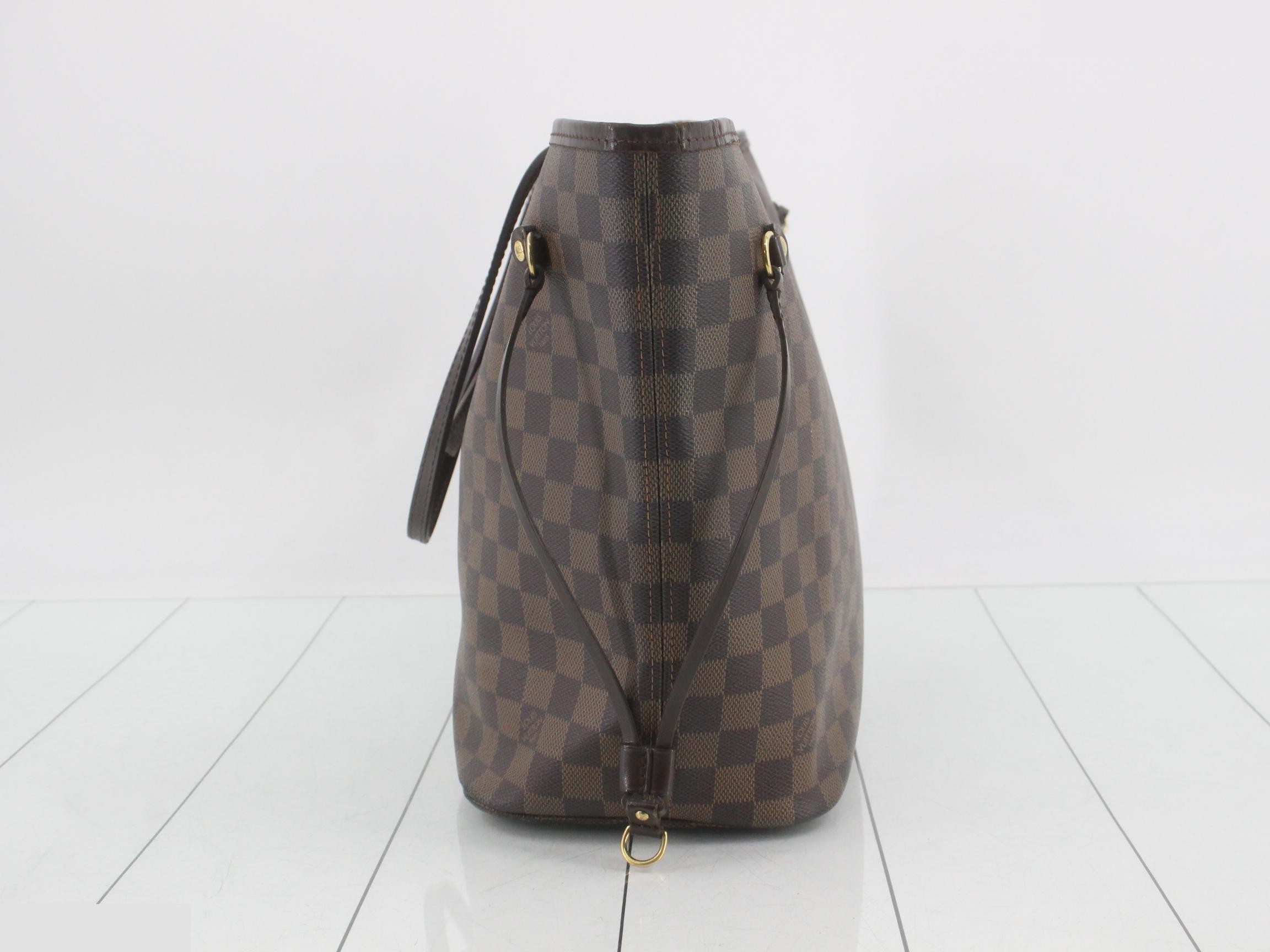 Neverfull MM Damier Ebene Brown Shoulder Bag — view 3