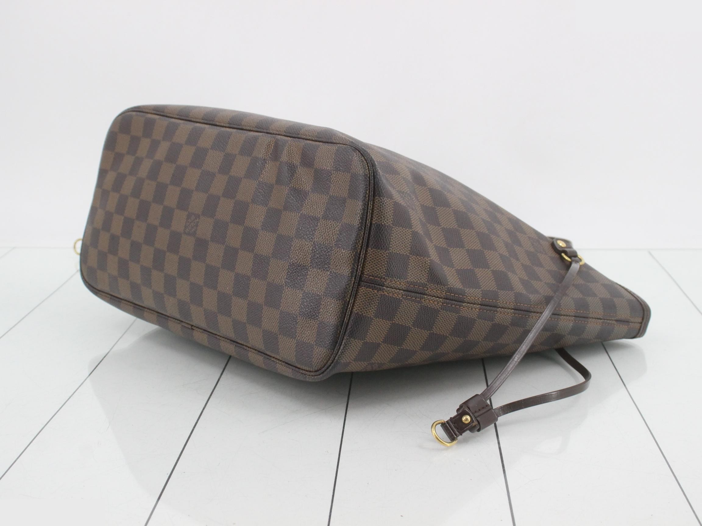 Neverfull MM Damier Ebene Brown Shoulder Bag — view 6
