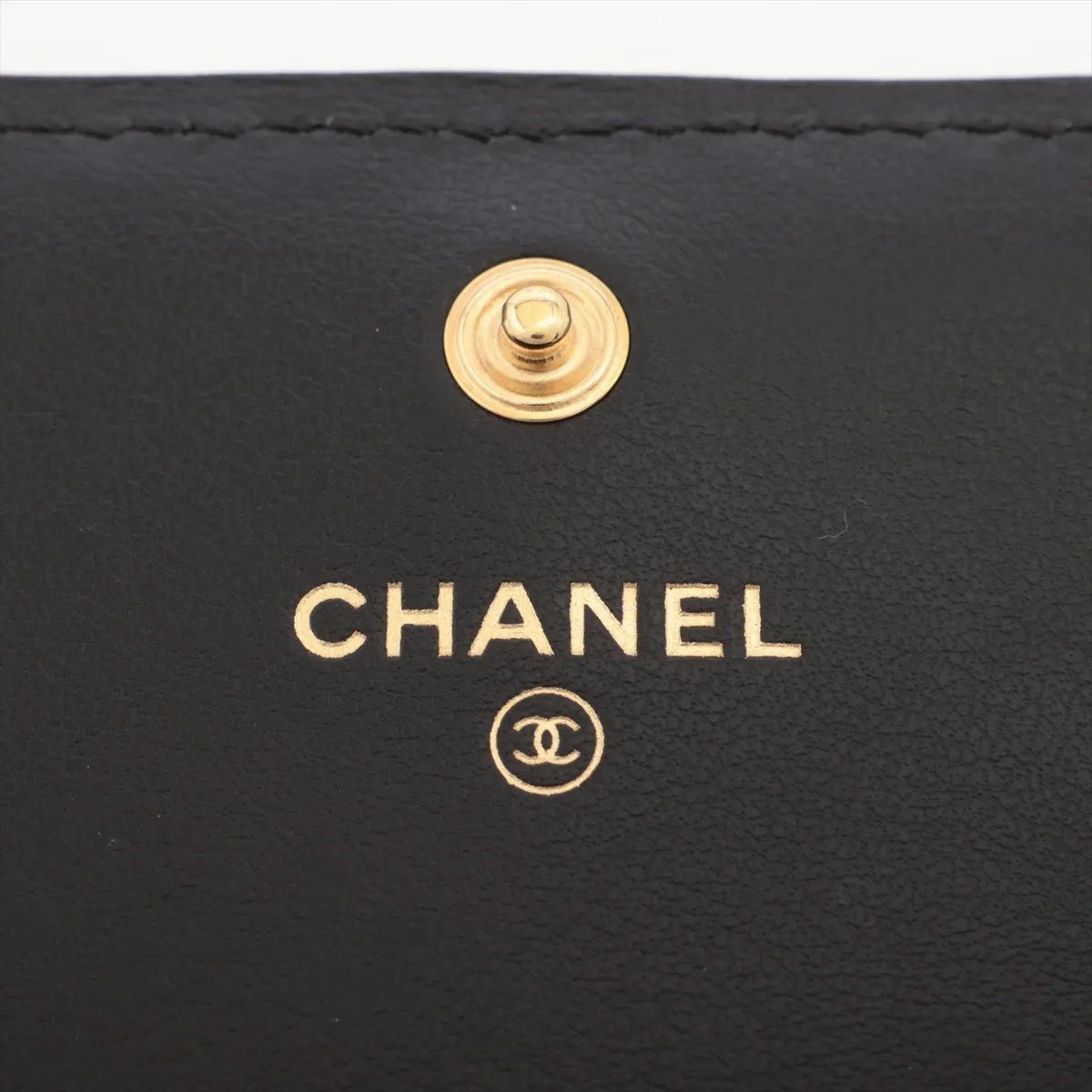 Matelassé Lambskin Long Wallet, Black with Gold Hardware, 26468240, Studs — view 10