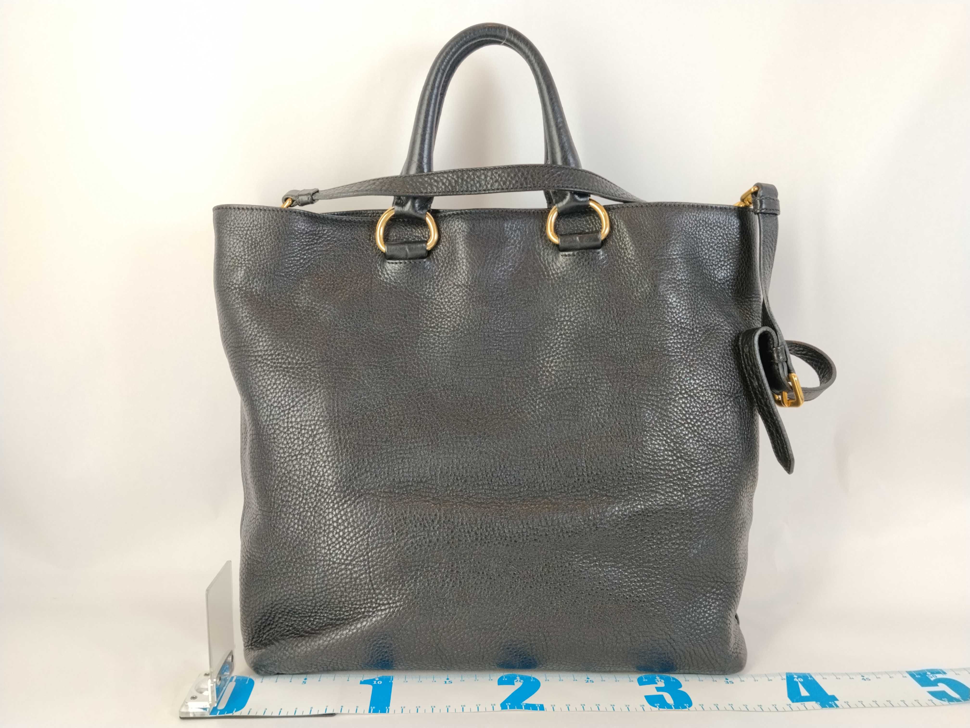 Vitello Daino 2-Way Handbag, Black — view 2