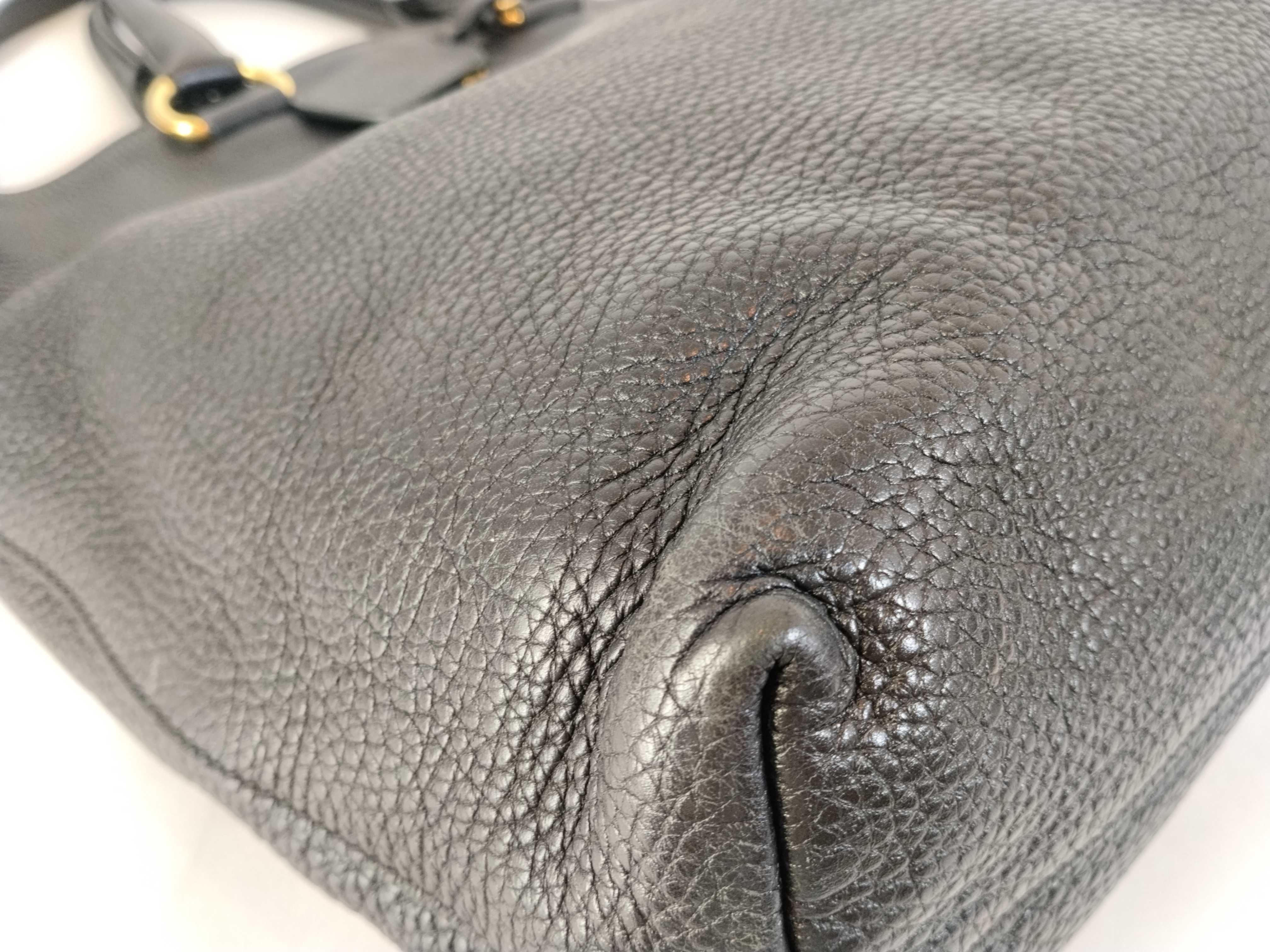 Vitello Daino 2-Way Handbag, Black — view 8
