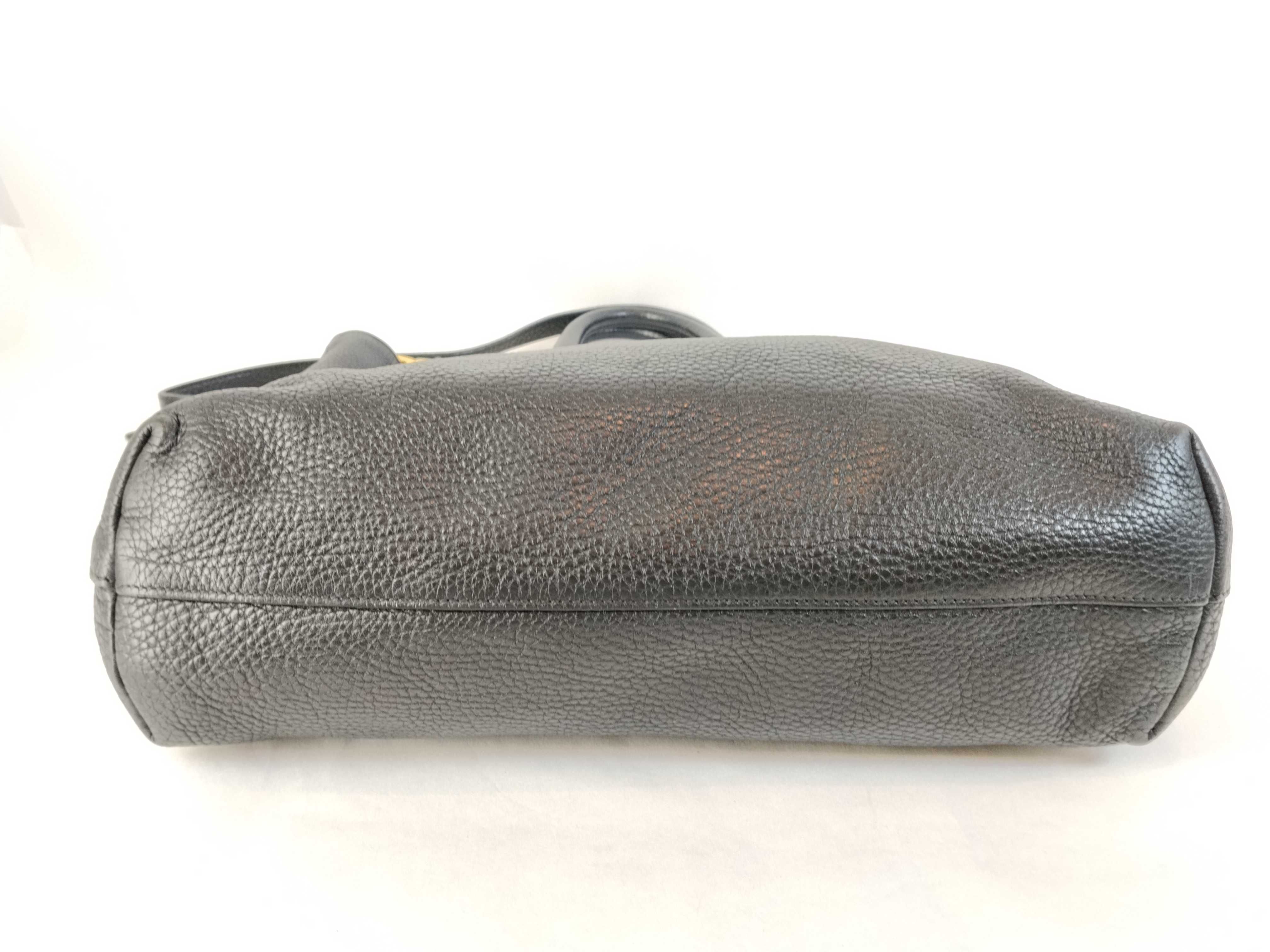 Vitello Daino 2-Way Handbag, Black — view 9