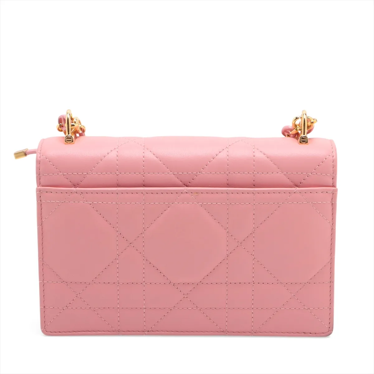 Cannage Miss Caro Leather Chain Shoulder Bag, Pink — view 2