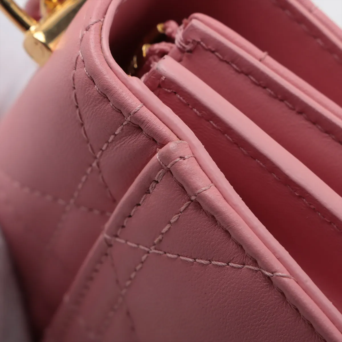 Cannage Miss Caro Leather Chain Shoulder Bag, Pink — view 11