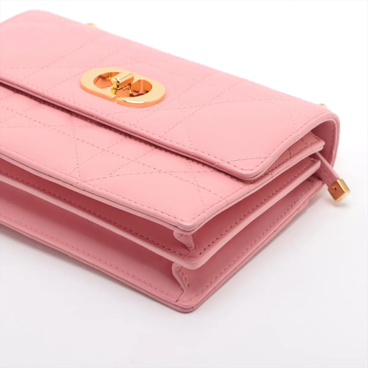 Cannage Miss Caro Leather Chain Shoulder Bag, Pink — view 3