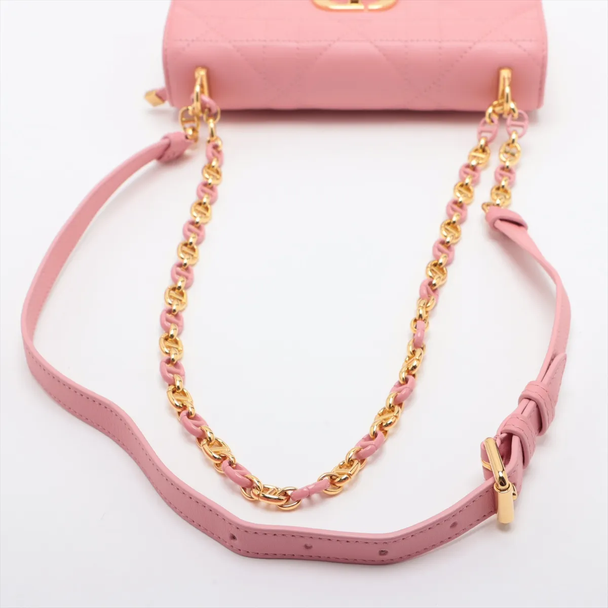Cannage Miss Caro Leather Chain Shoulder Bag, Pink — view 5