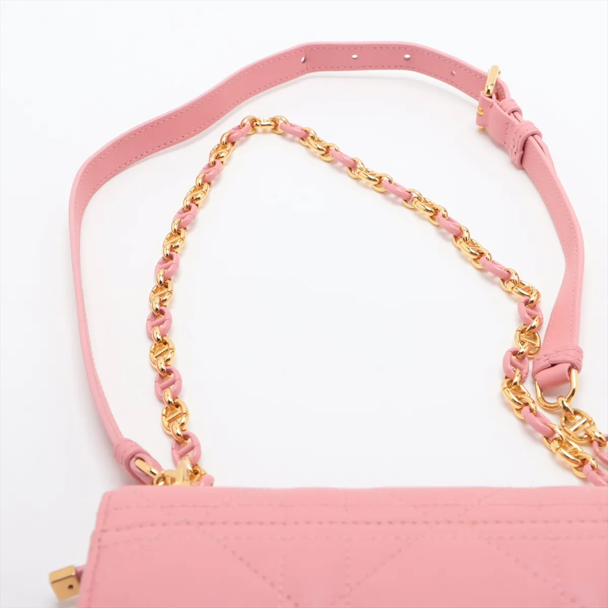 Cannage Miss Caro Leather Chain Shoulder Bag, Pink — view 6