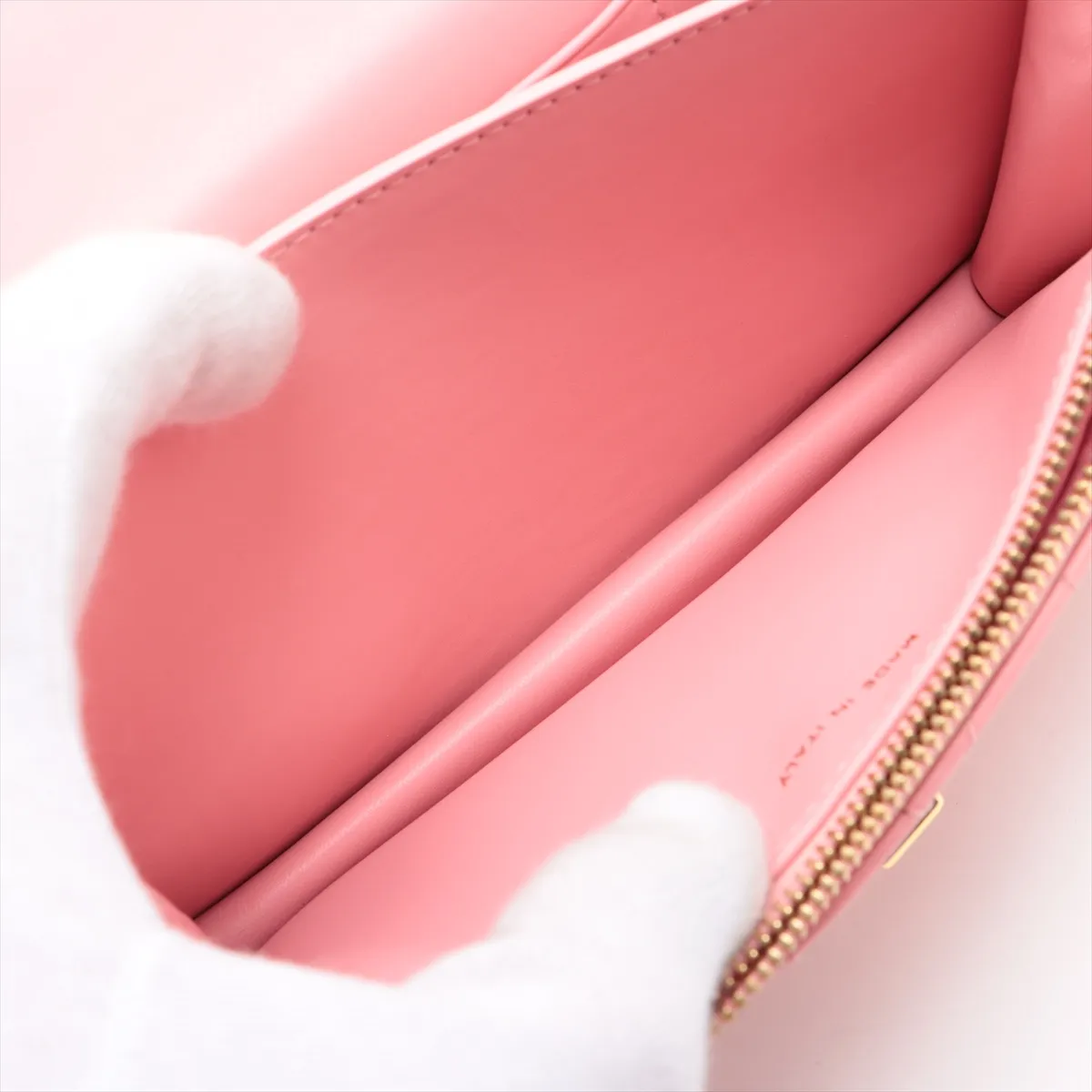 Cannage Miss Caro Leather Chain Shoulder Bag, Pink — view 8