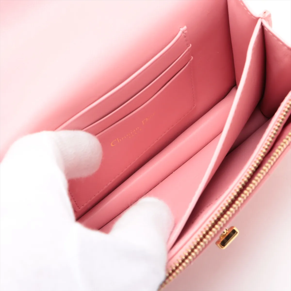 Cannage Miss Caro Leather Chain Shoulder Bag, Pink — view 9
