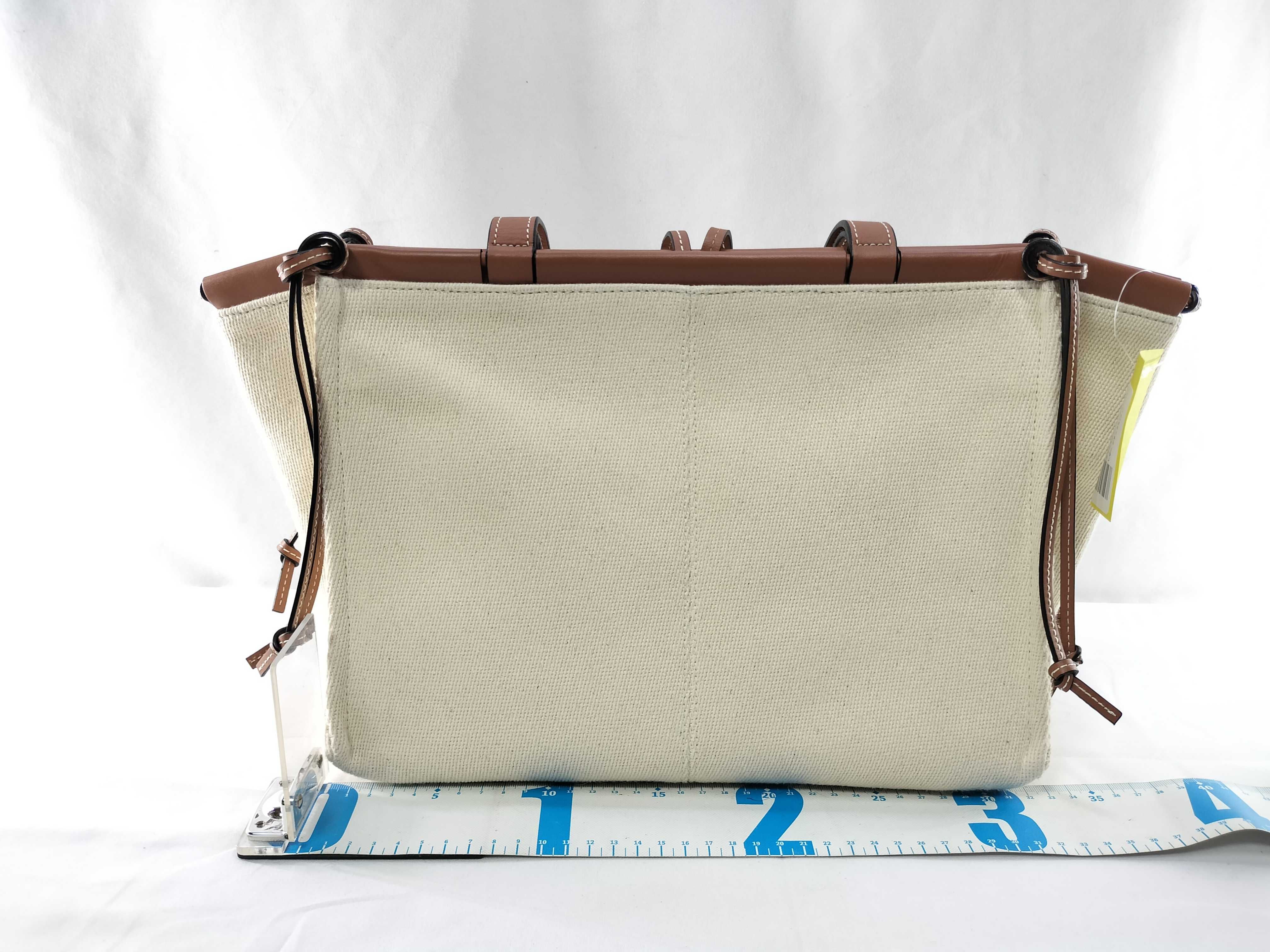 Cushion Tote Canvas x Leather Natural x Tan Tote Bag — view 2