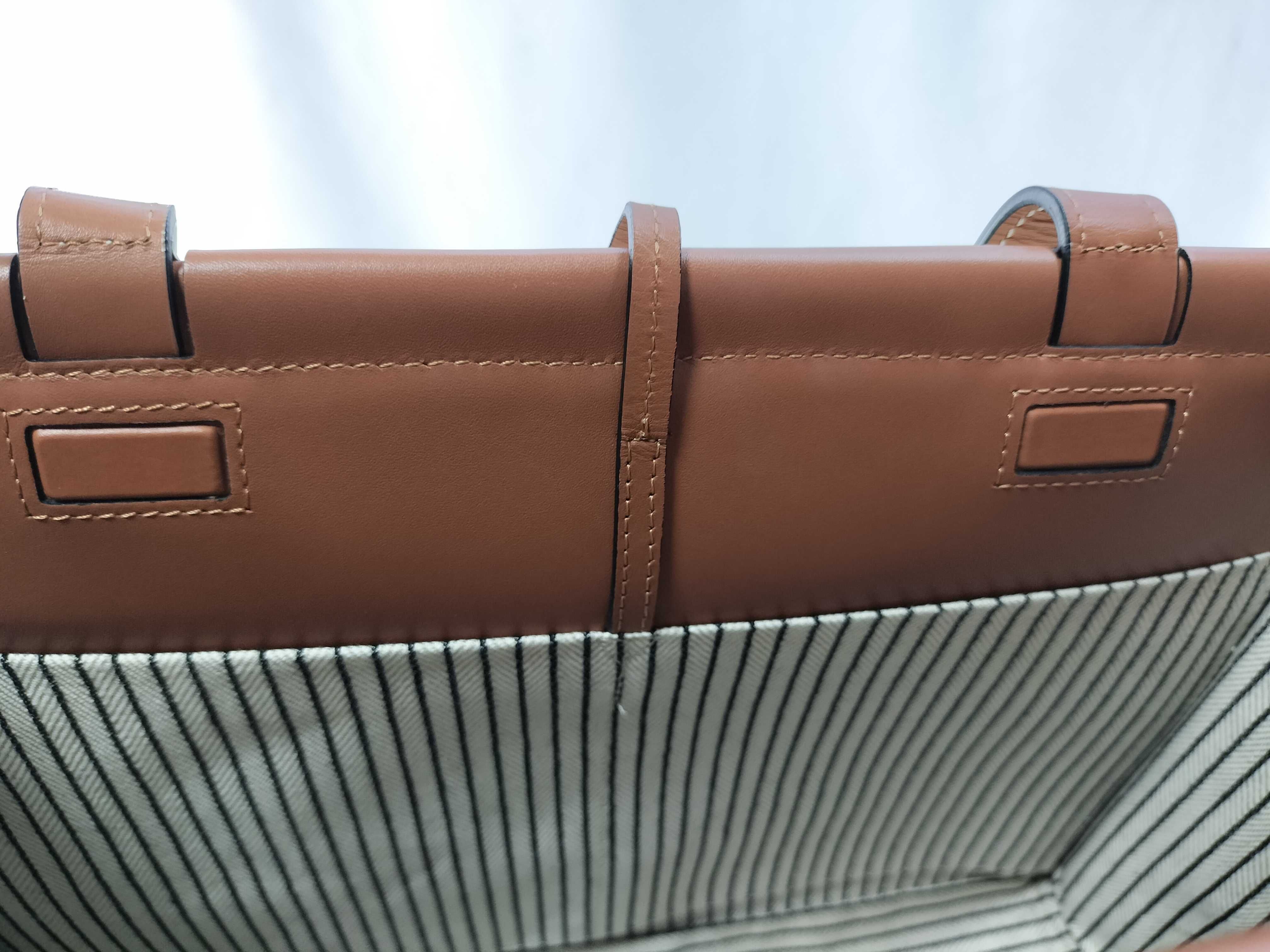Cushion Tote Canvas x Leather Natural x Tan Tote Bag — view 12