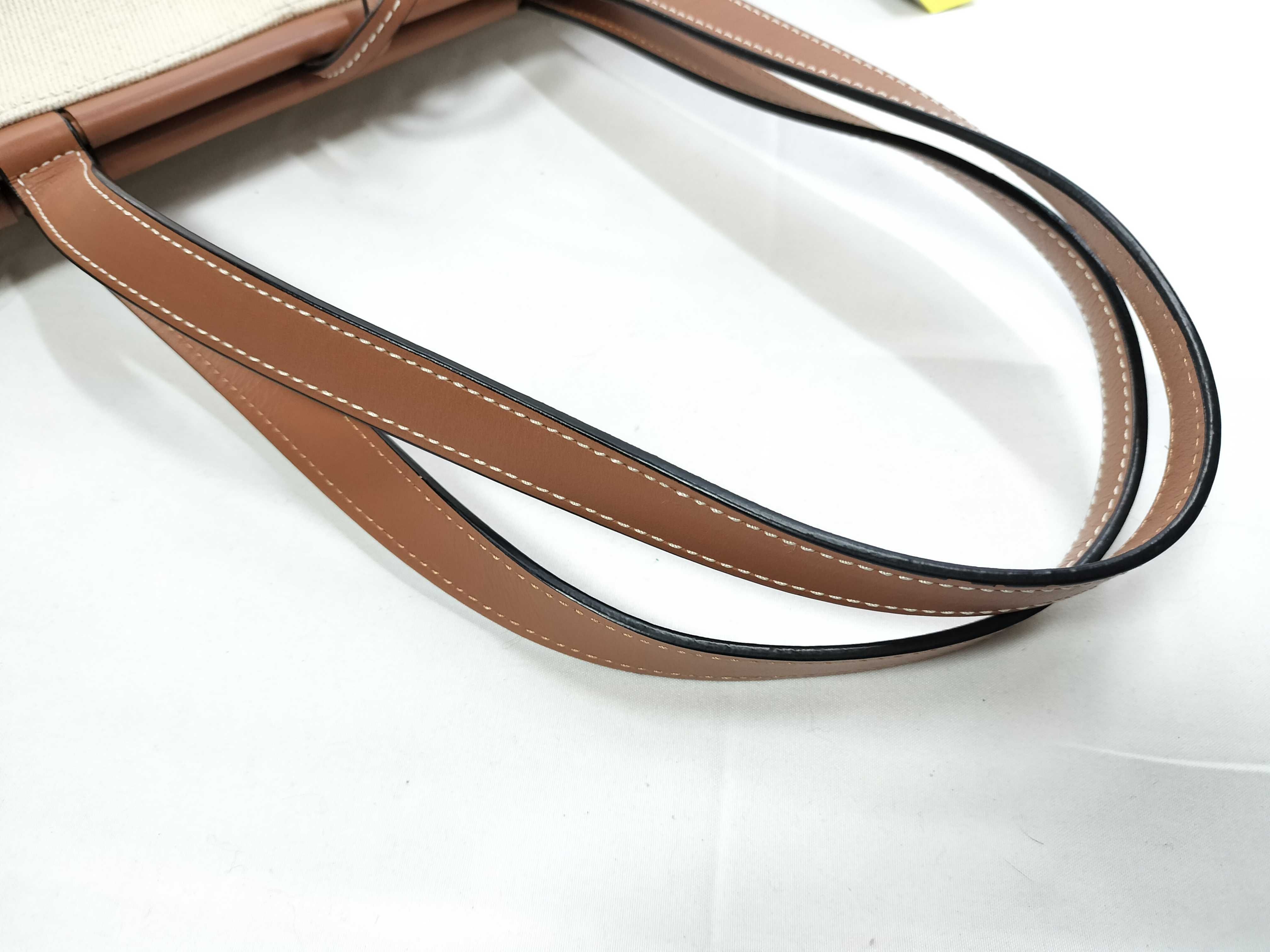 Cushion Tote Canvas x Leather Natural x Tan Tote Bag — view 3