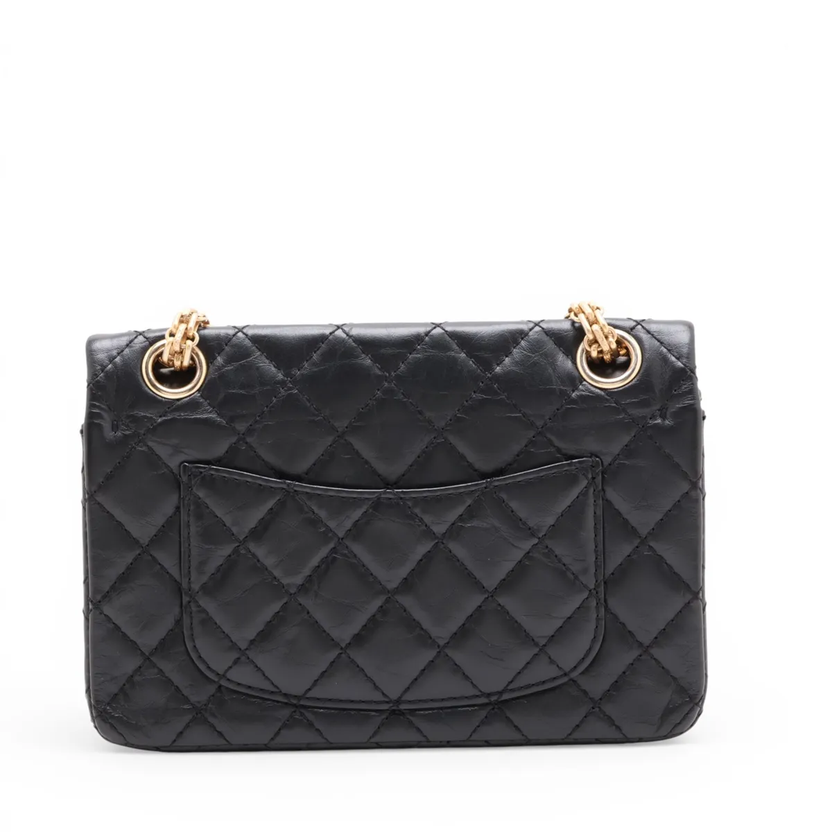 [Individually packaged] Chanel Matelassé 2.55 Mini Vintage Calf Double Flap Double Chain Bag Icon Black Gold Hardware 23901704 Serial Number 23 AS0874 — view 2